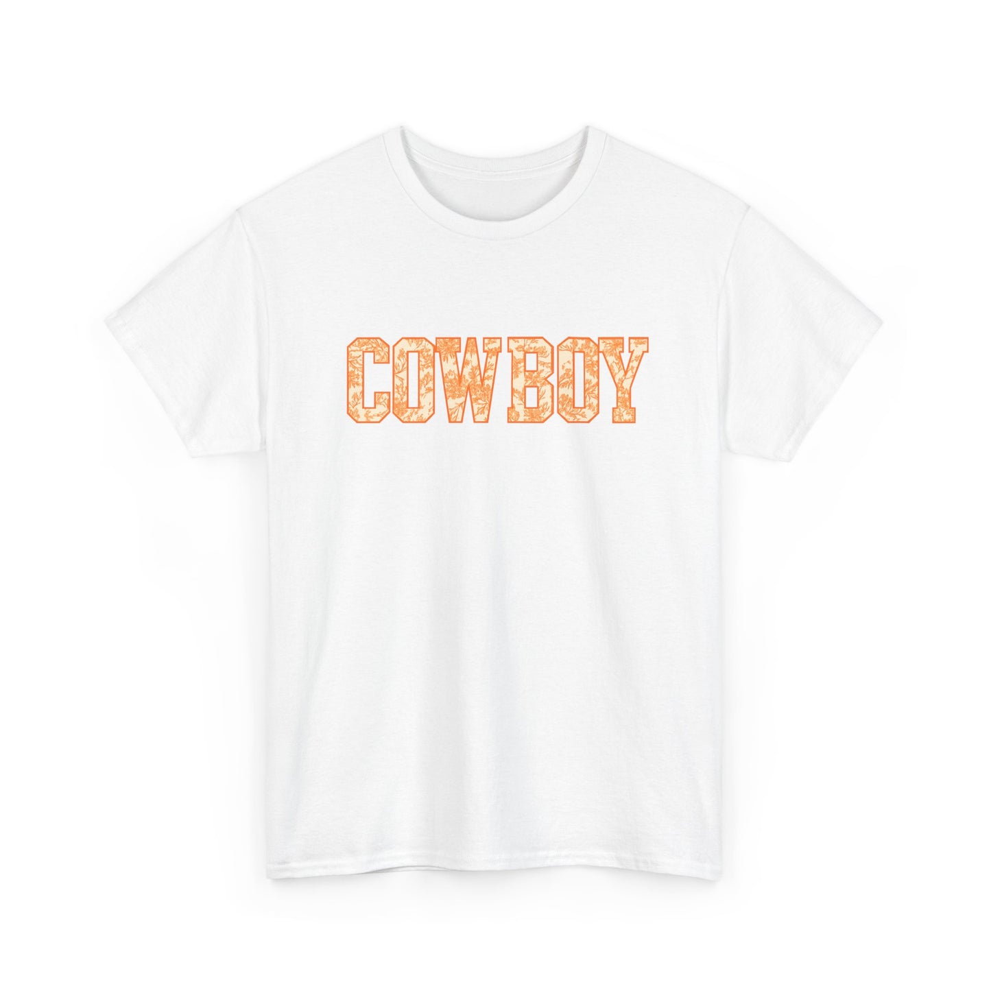 Cowboy Shirt | Western Graphic Tee | Orange Cowboy Typography Shirt | Oklahoma Football Tee | Country Style Cowboy Fan Gift