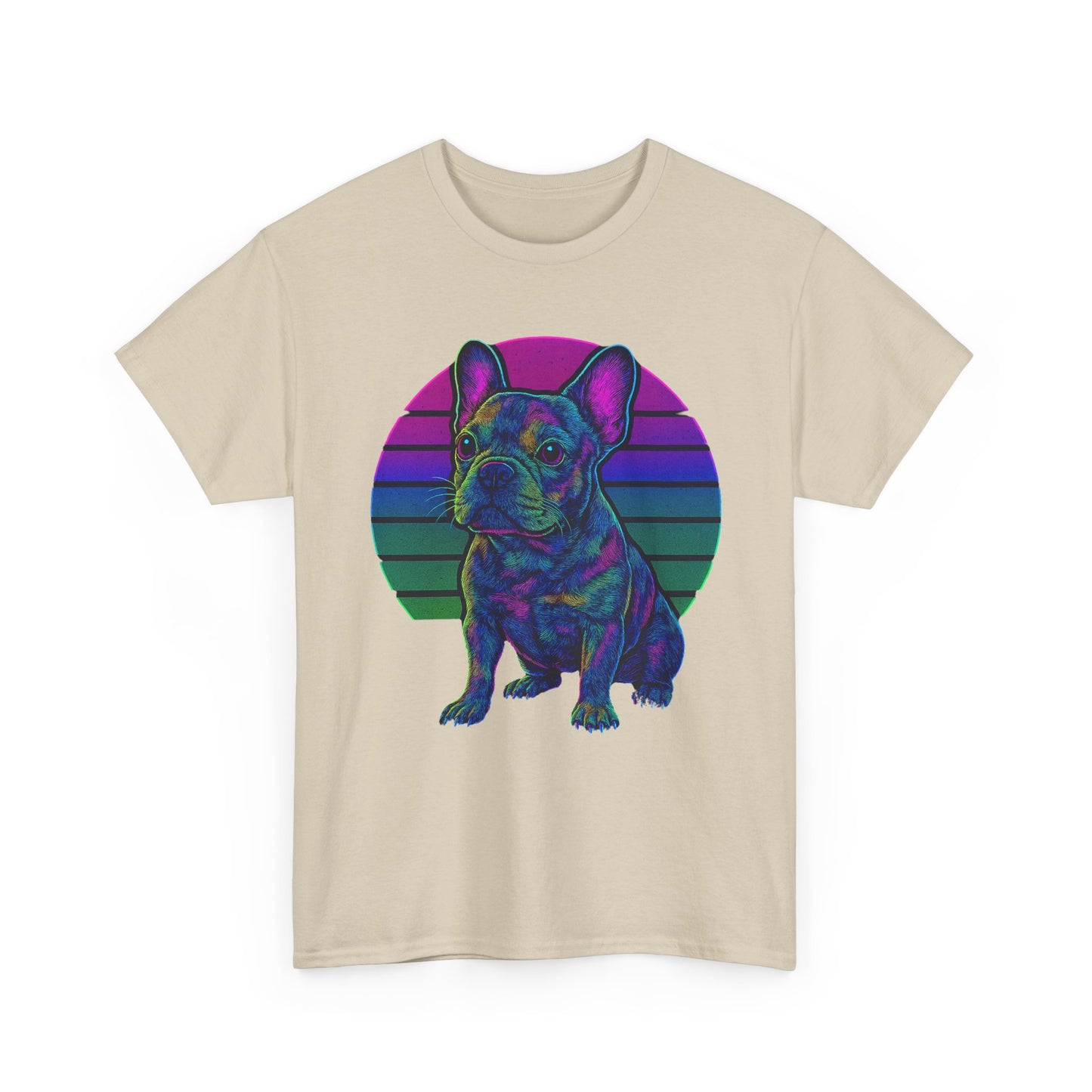 Neon French Bulldog T-Shirt | Retro 80s Frenchie Tee | Colorful Dog Lover Shirt | Electric Frenchie Gift for Men & Women