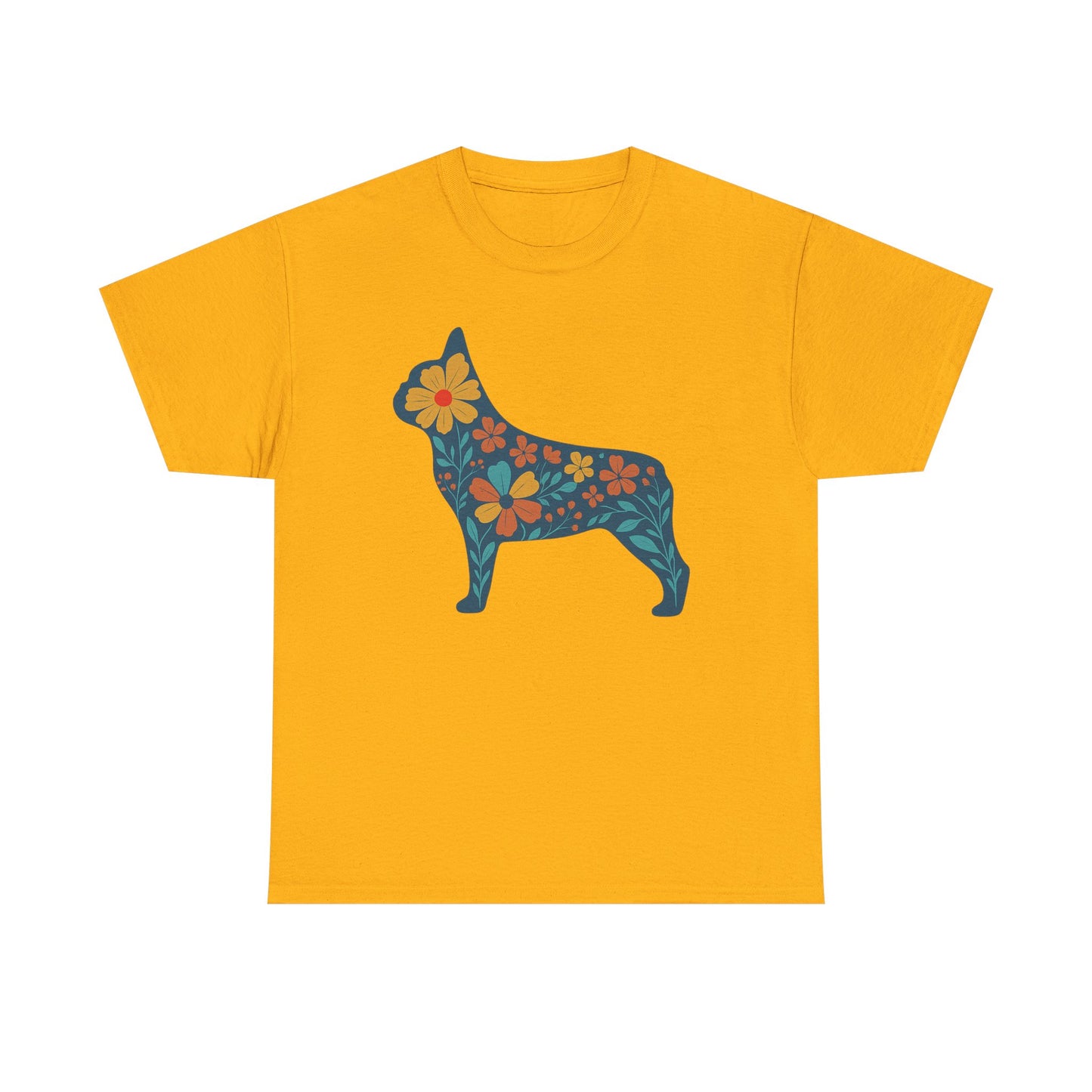 Floral Frenchie T-Shirt | Bright Flower French Bulldog Tee | Cute Dog Lover Shirt | Retro Pet Mom Gift | Boho Botanical Frenchie Graphic Tee