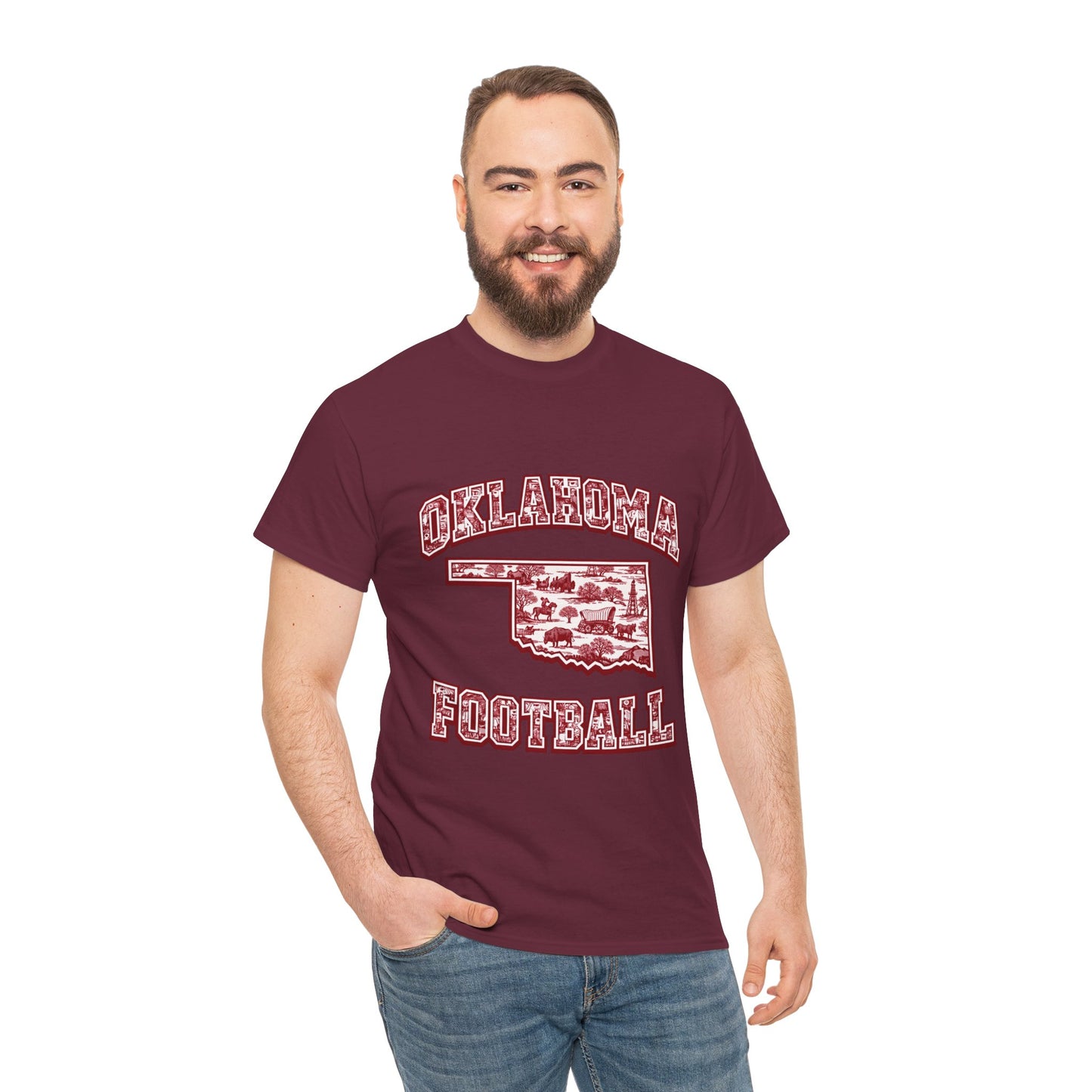 Oklahoma Football Shirt, Vintage Oklahoma Game Day Tee, Crimson Football Fan Shirt, Oklahoma State Toile Graphic Tee, College Football Gift