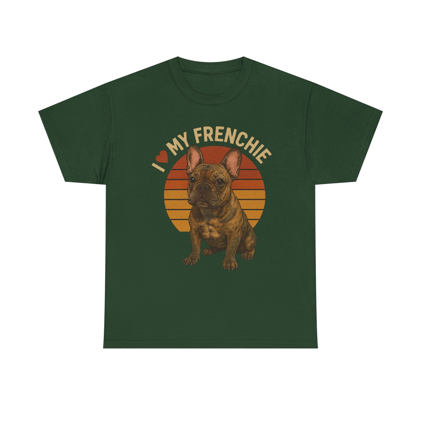 I Love My Frenchie T-Shirt | Brindle French Bulldog Retro Tee | Vintage Dog Lover Shirt | Frenchie Mom & Dad Gift