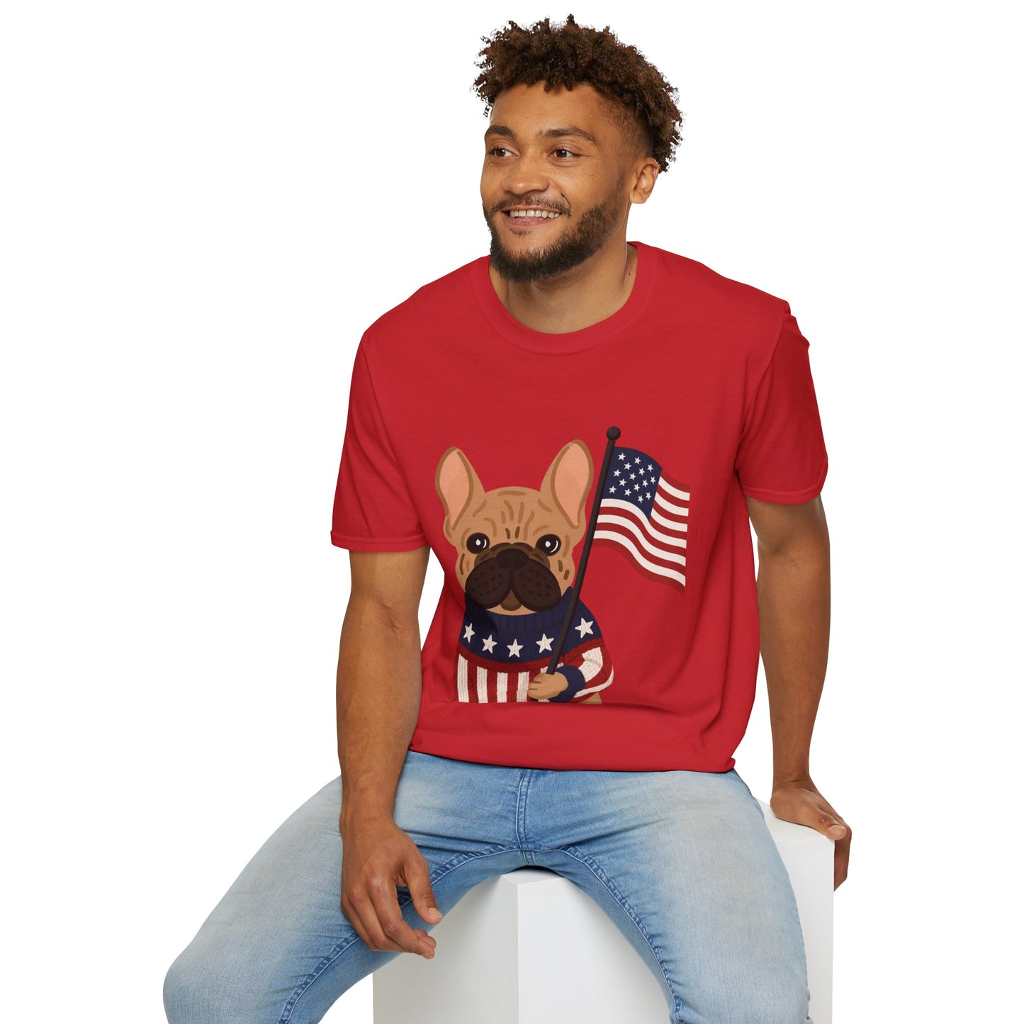 Patriotic French Bulldog Shirt, American Flag Frenchie Tee, 4th of July Dog Shirt, USA French Bulldog Shirt, Independence Day Frenchie, Dog Lover Gift, Patriotic Puppy Tee