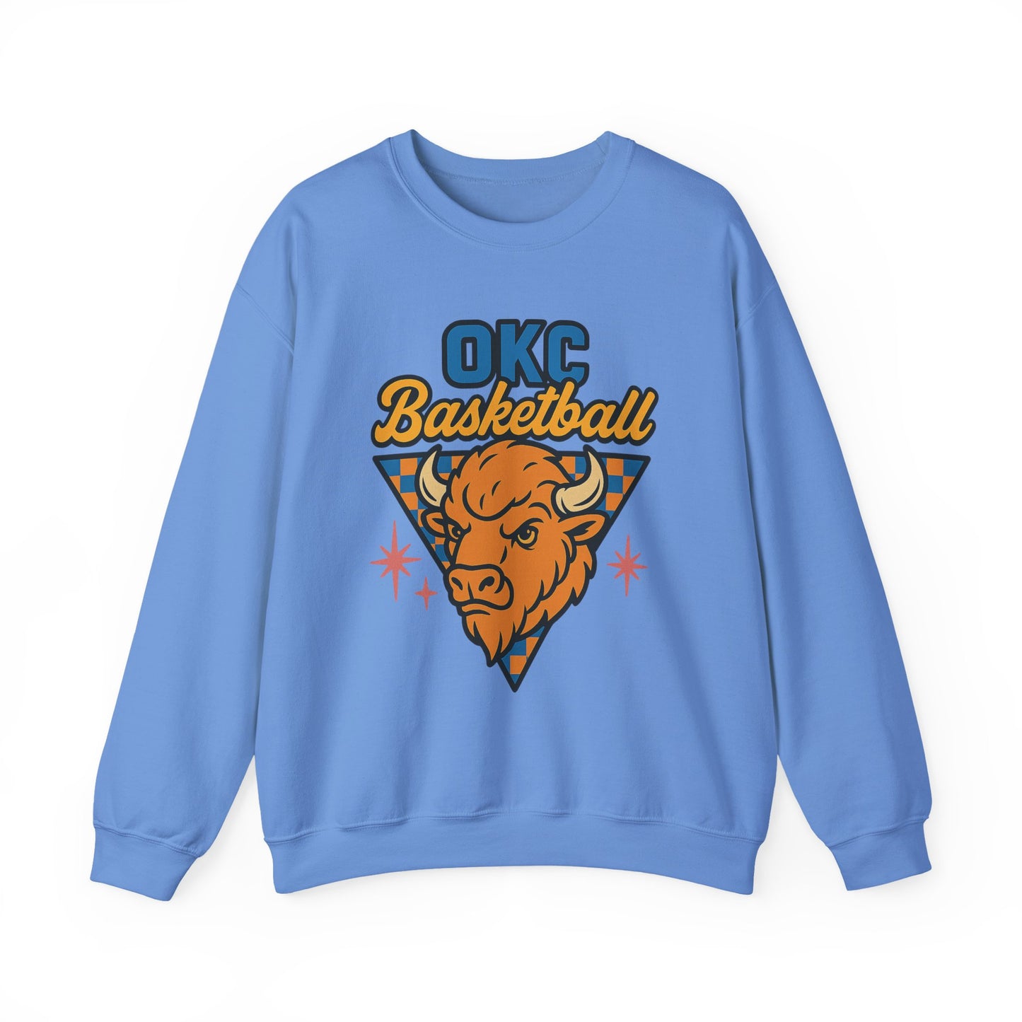 OKC Basketball Sweatshirt | Oklahoma City Retro Sports Crewneck | Bison Graphic Sweatshirt | Cozy Game Day Hoodie Alternative | OKC Fan Gift