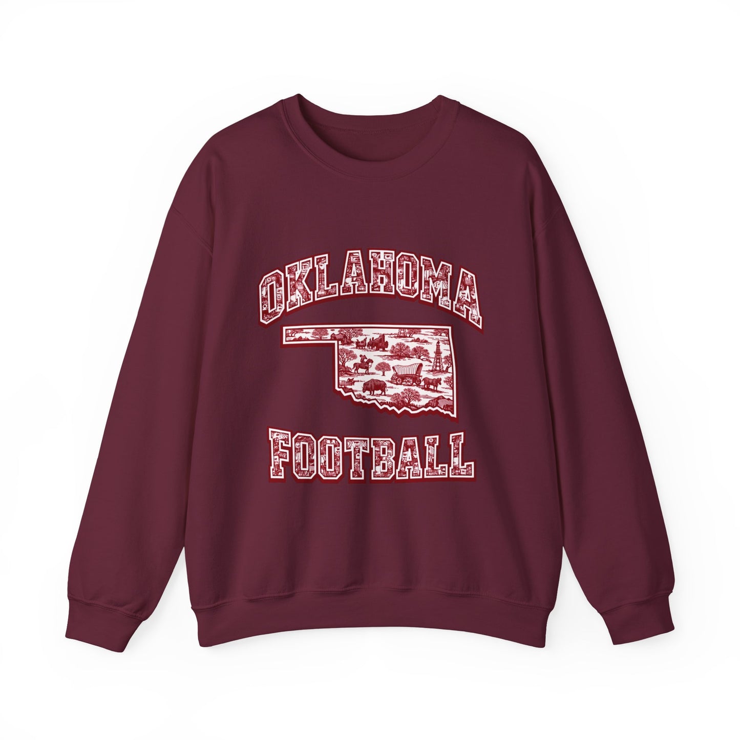 Oklahoma Football Sweatshirt, Oklahoma State Toile Crewneck, Crimson Game Day Sweatshirt, Oklahoma Fan Gift, Vintage Football Crewneck, sooner