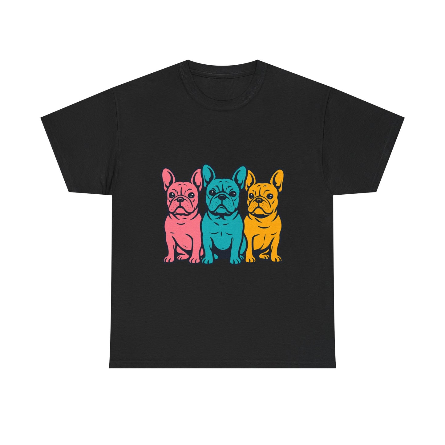 Pop Art French Bulldog T-Shirt | Colorful Frenchie Graphic Tee | Retro Dog Lover Shirt | Bright 80s Style Pet Gift | Fun Unisex Dog Mom Shirt