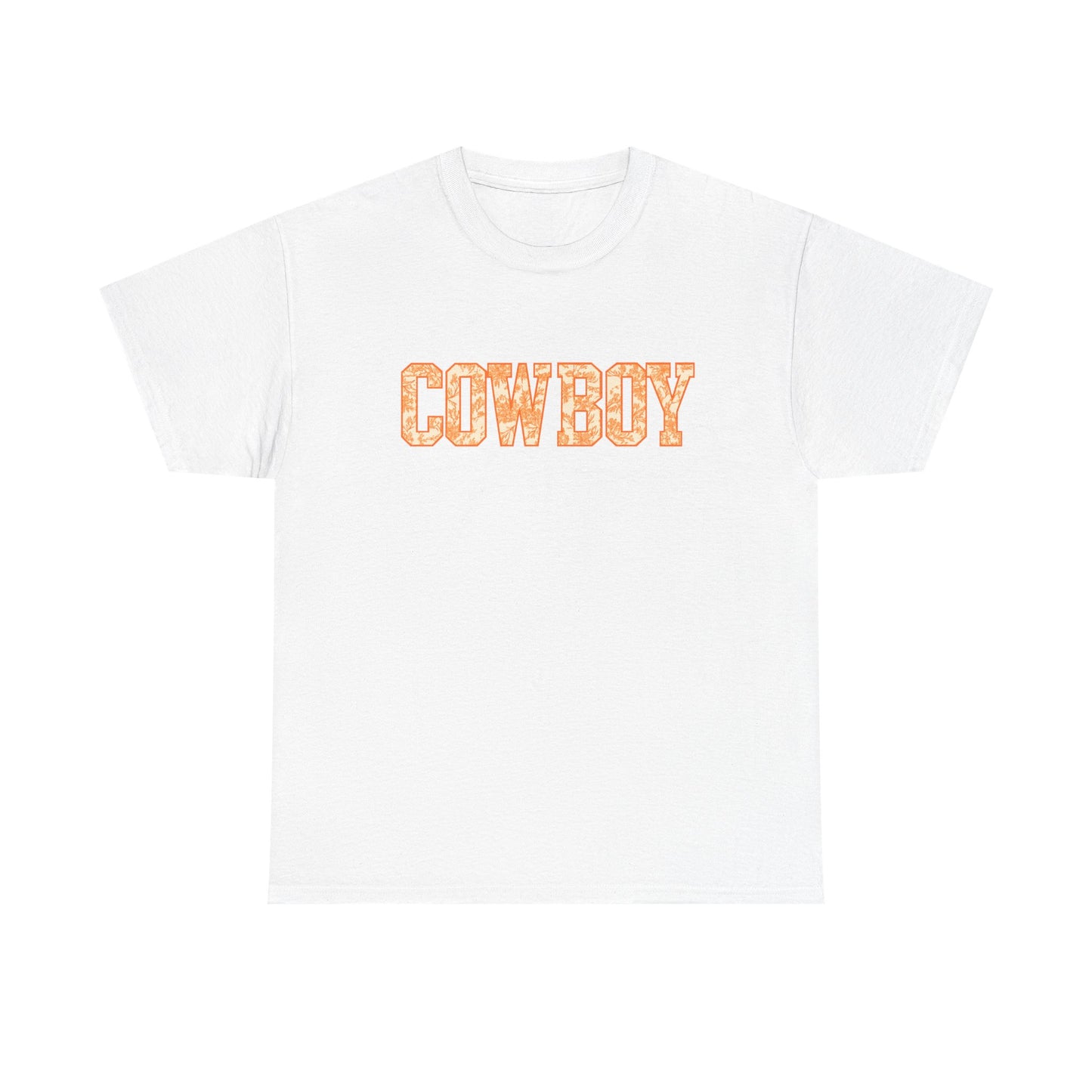 Cowboy Shirt | Western Graphic Tee | Orange Cowboy Typography Shirt | Oklahoma Football Tee | Country Style Cowboy Fan Gift