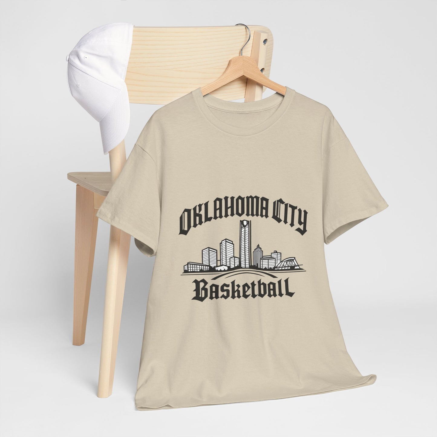 Oklahoma City Basketball Shirt, OKC Skyline Tee, Oklahoma Basketball Fan Shirt, thunder Sports Shirt, Orange Basketball Graphic Tee