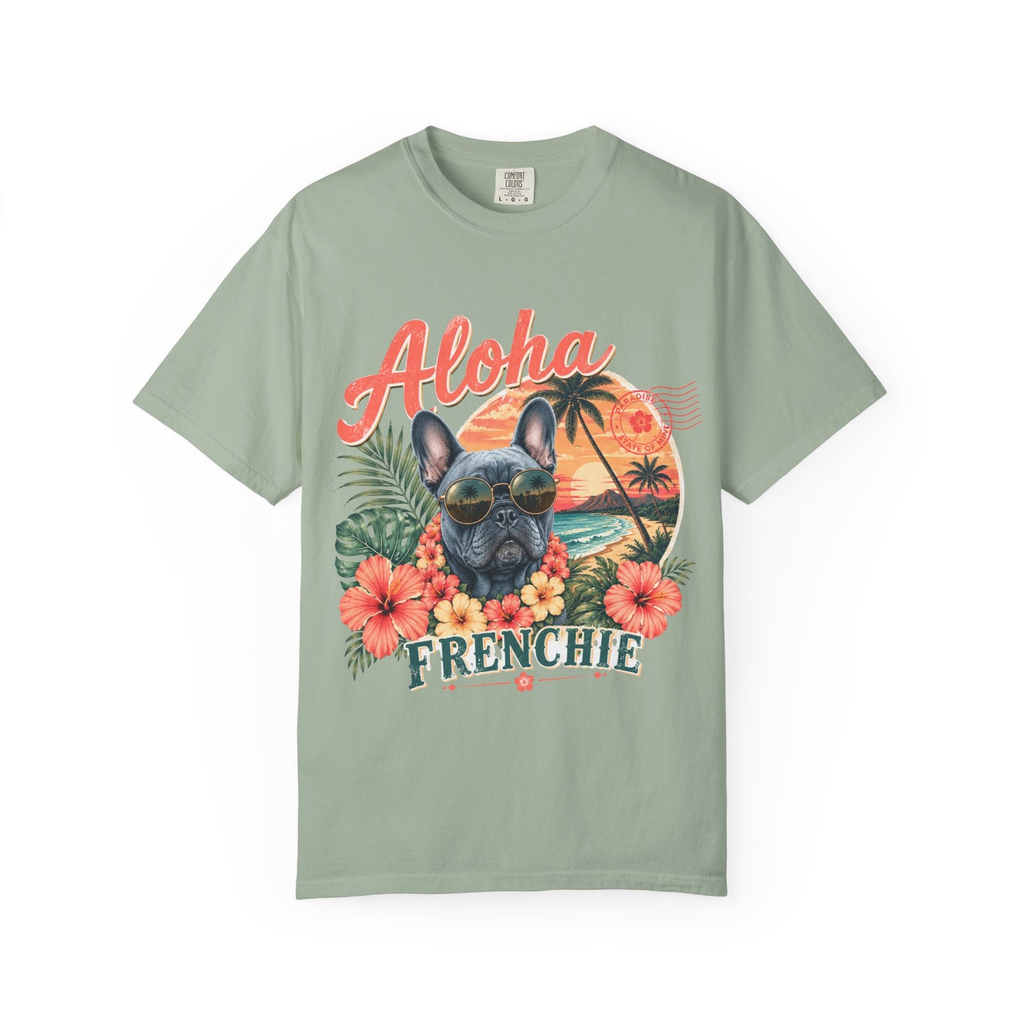 Aloha Frenchie T-Shirt — Hawaiian Sunset French Bulldog Tee