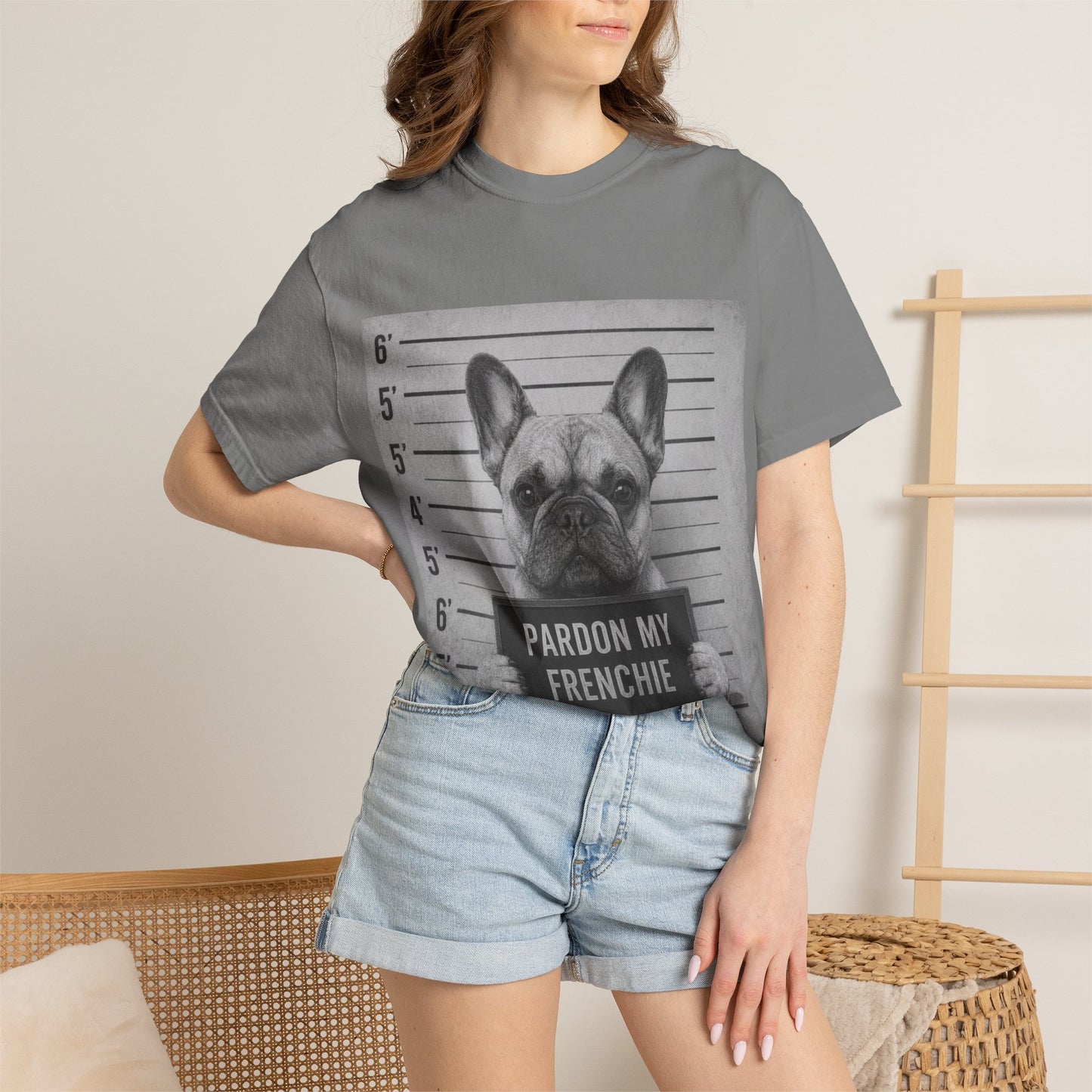 French Bulldog Mugshot T-Shirt – “Pardon My Frenchie” Graphic Tee