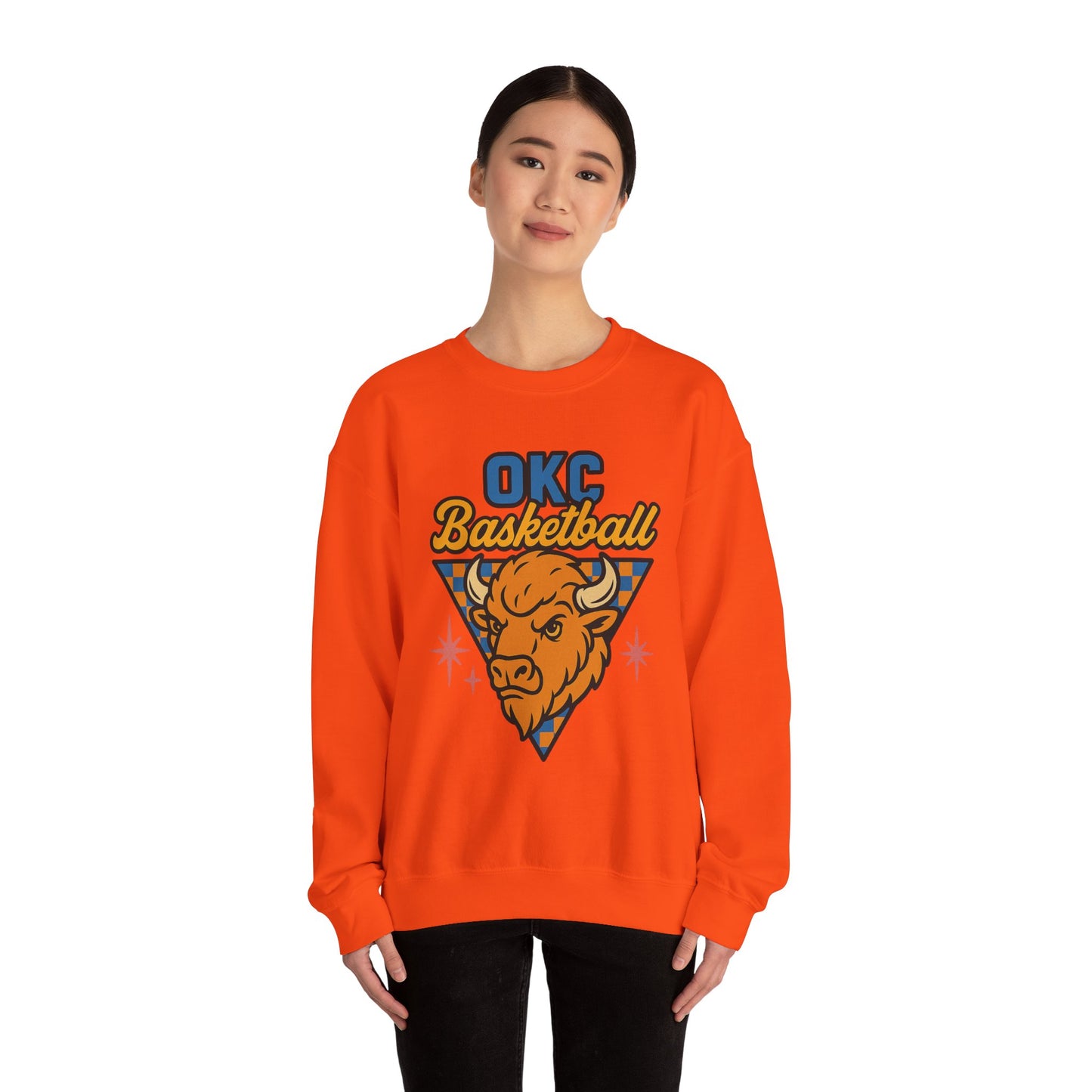 OKC Basketball Sweatshirt | Oklahoma City Retro Sports Crewneck | Bison Graphic Sweatshirt | Cozy Game Day Hoodie Alternative | OKC Fan Gift
