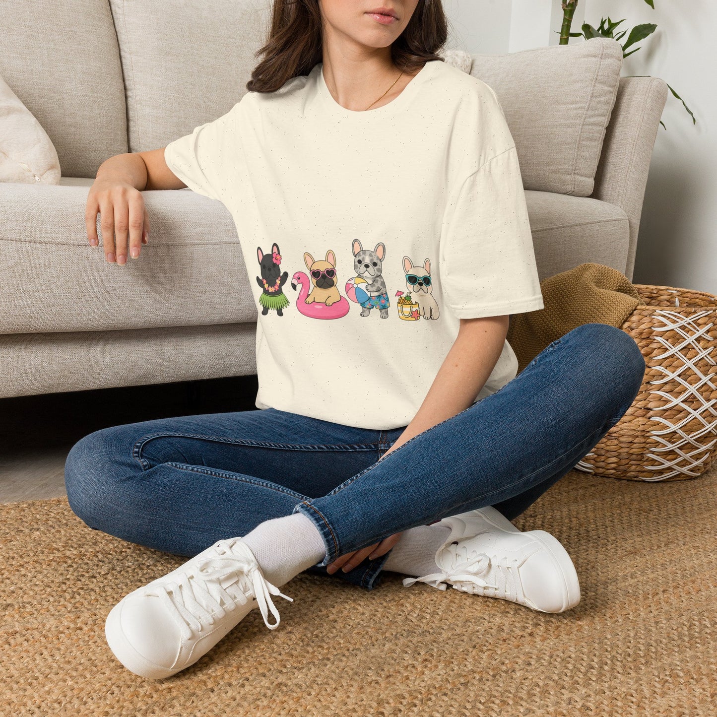 Summer French Bulldog Shirt, Beach Frenchie Tee, Cute Frenchie Summer Shirt, Vacation Dog Mom Shirt, Tropical French Bulldog Graphic Tee