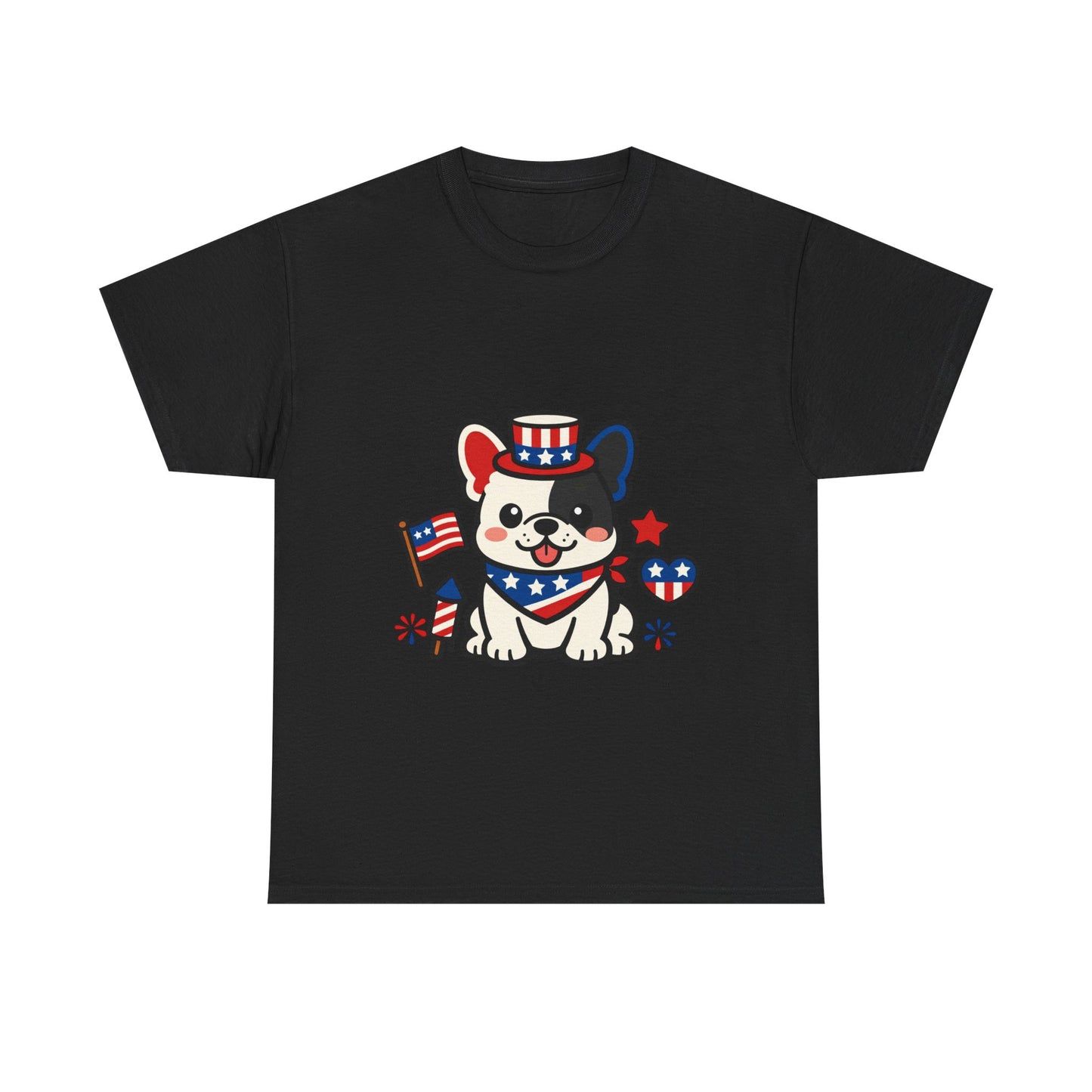 Cute Patriotic French Bulldog Shirt, Kawaii frenchie Fourth of July Tee, American Flag Puppy Shirt, USA Dog Lover Gift, Patriotic Frenchie