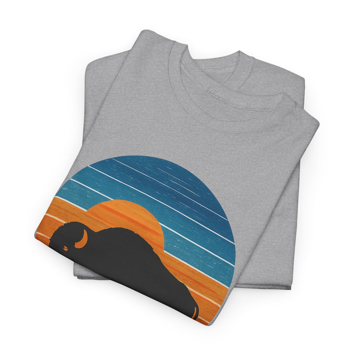 Oklahoma Bison Sunset Shirt | Retro Buffalo Tee | OKC Basketball Colors T-Shirt