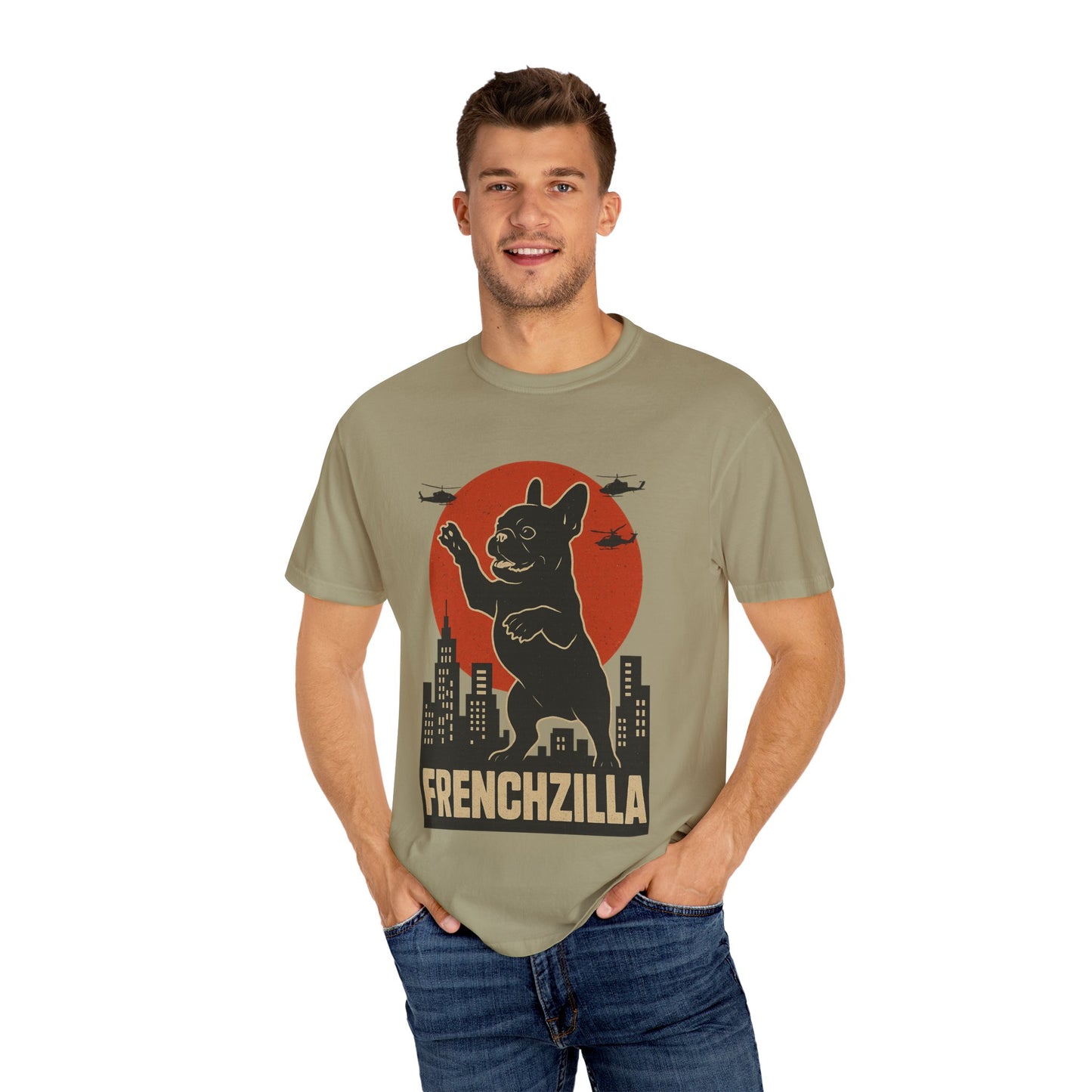 French Bulldogzilla T-shirt | Retro Japanese Frenchie Tee | Funny Inspired Dog Lover Gift | Unisex t-shirt