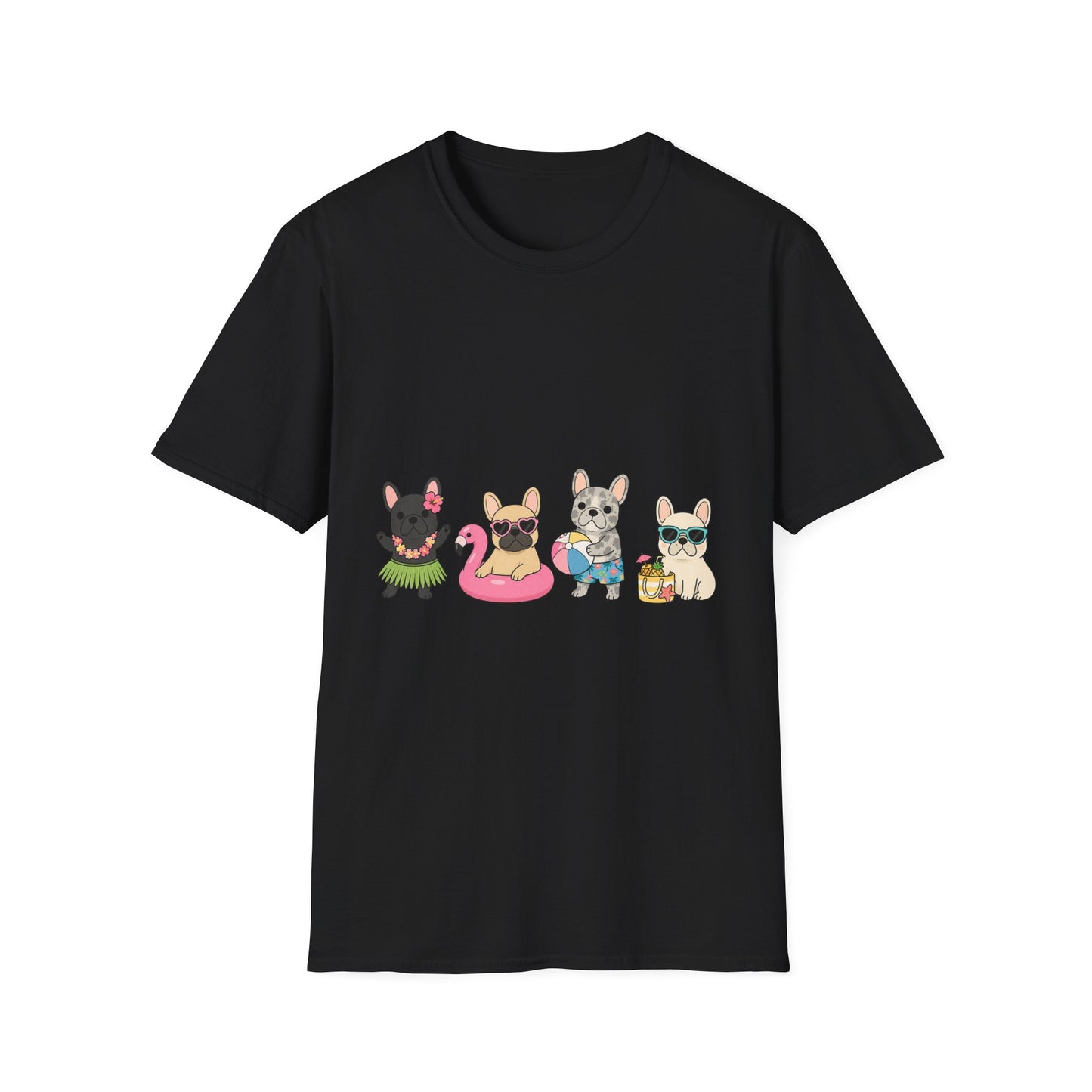 Summer French Bulldog Shirt, Beach Frenchie Tee, Cute Frenchie Summer Shirt, Vacation Dog Mom Shirt, Tropical French Bulldog Graphic Tee