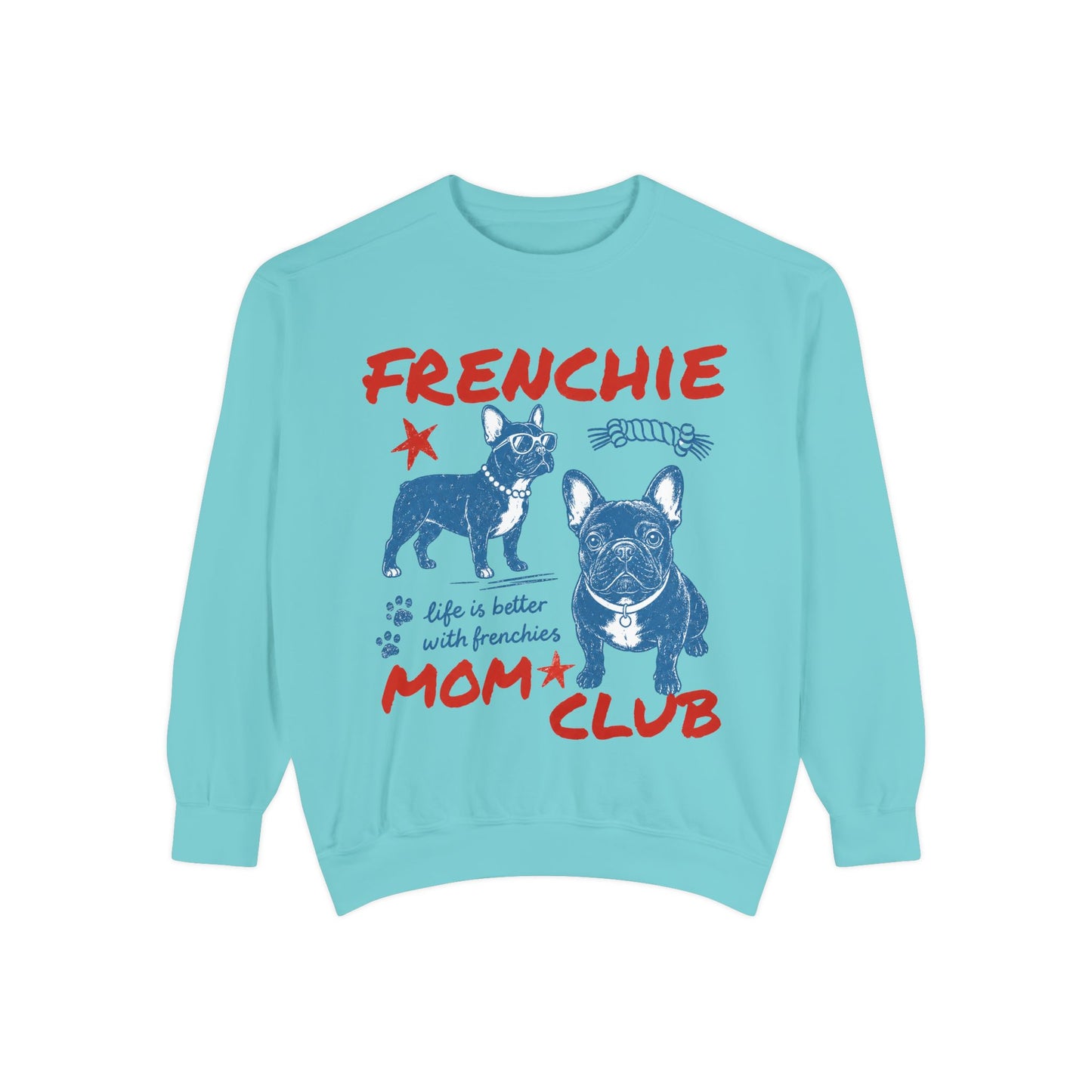Frenchie Mom Club Sweatshirt, French Bulldog Mom Crewneck, Frenchie Mama Sweatshirt, Dog Mom Gift, Vintage French Bulldog Graphic Sweatshirt, Cozy Frenchie Lover Pullover