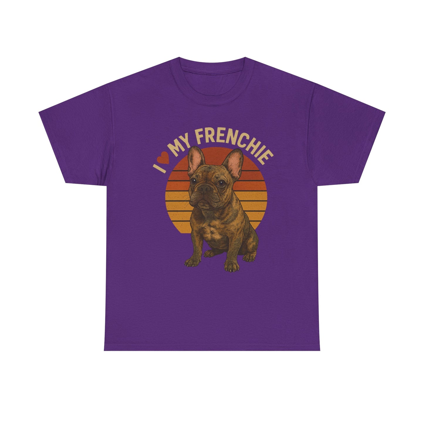 I Love My Frenchie T-Shirt | Brindle French Bulldog Retro Tee | Vintage Dog Lover Shirt | Frenchie Mom & Dad Gift