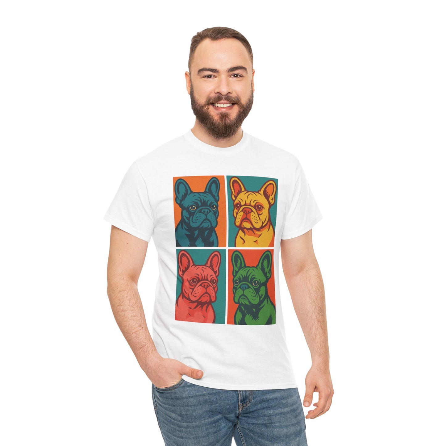 Pop Art French Bulldog T-Shirt • Colorful Frenchie Dog Tee • Retro Pop Art Dog Shirt • French Bulldog Lover Gift • Bright Graphic Dog Tee