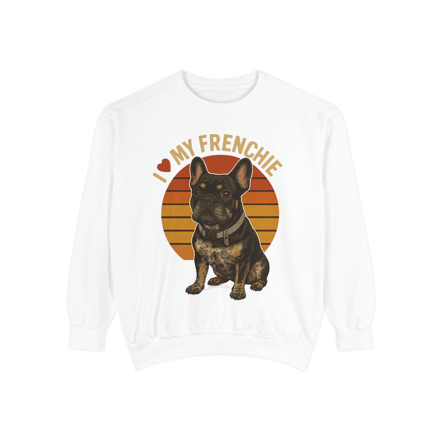 I Love My Frenchie Sweatshirt | Retro French Bulldog Pullover | Vintage Dog Lover Crewneck | Frenchie Mom & Dad Gift