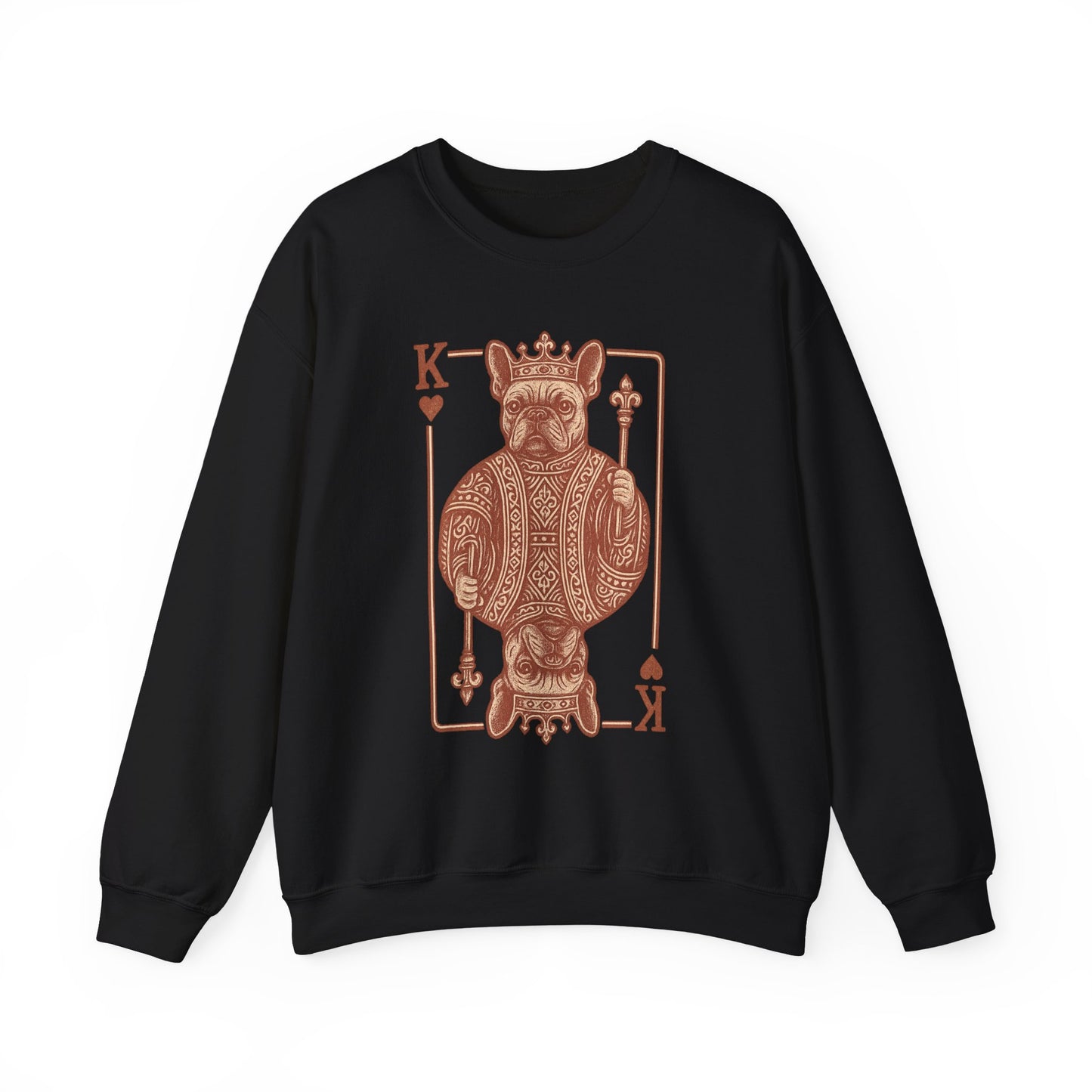 King French Bulldog Sweatshirt, Frenchie Playing Card Crewneck, Royal French Bulldog Pullover, King of Hearts Frenchie Sweatshirt, Vintage Dog Lover Gift