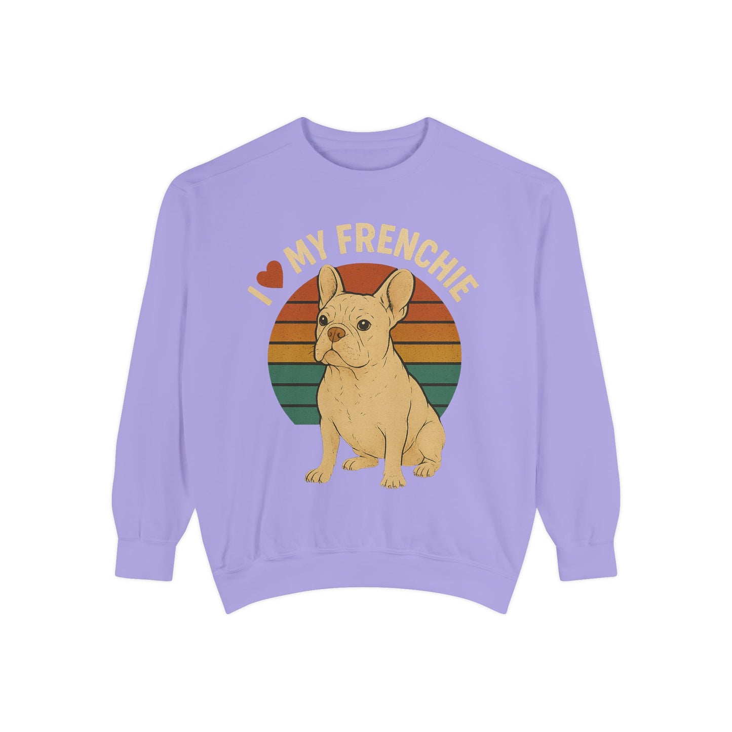 Retro Cream French Bulldog Pullover | Vintage Frenchie Sweatshirt | Cute Dog Lover Gift | Unisex Cozy French Bulldog Sweater