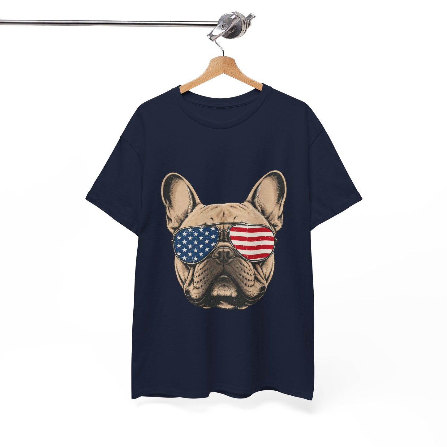 Patriotic French Bulldog Shirt, American Flag Sunglasses Frenchie Tee, Fourth of July Dog Lover Shirt, USA French Bulldog Gift