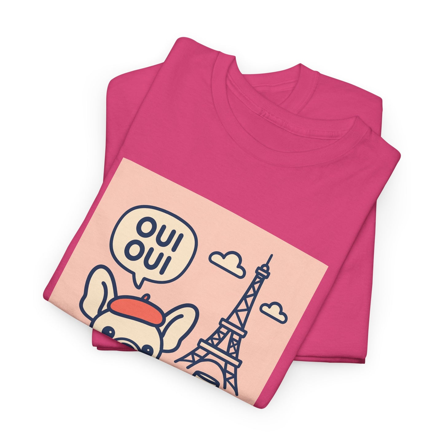Oui Oui Frenchie Paris T-Shirt – Cute French Bulldog Café Tee, Paris Dog Lover Shirt, Beret & Baguette Graphic, French Bulldog Gift for Women & Men