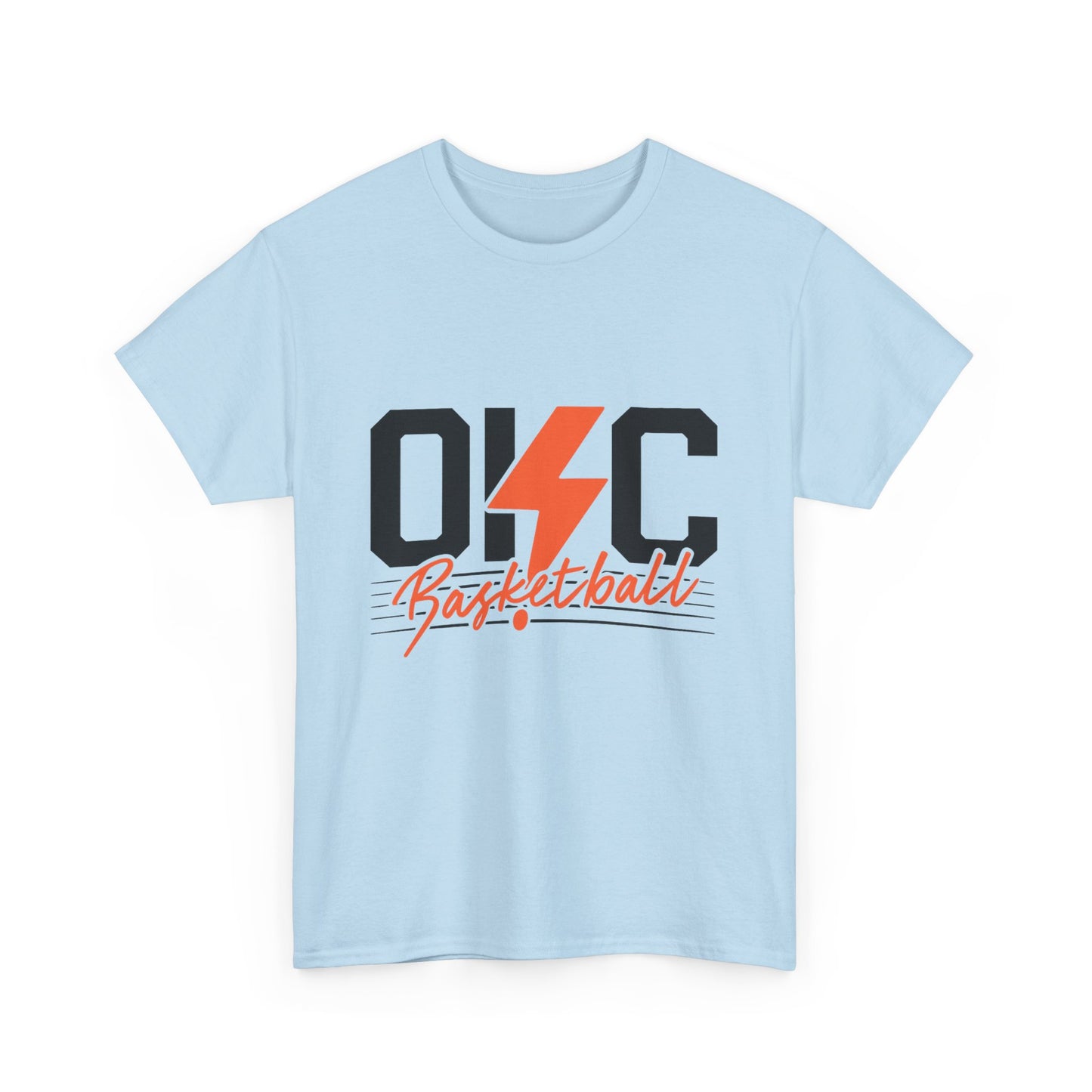 OKC Basketball Lightning Bolt Shirt • Retro Oklahoma City Hoops Tee • Blue & Orange Game Day T-Shirt • Local Basketball Fan Gift
