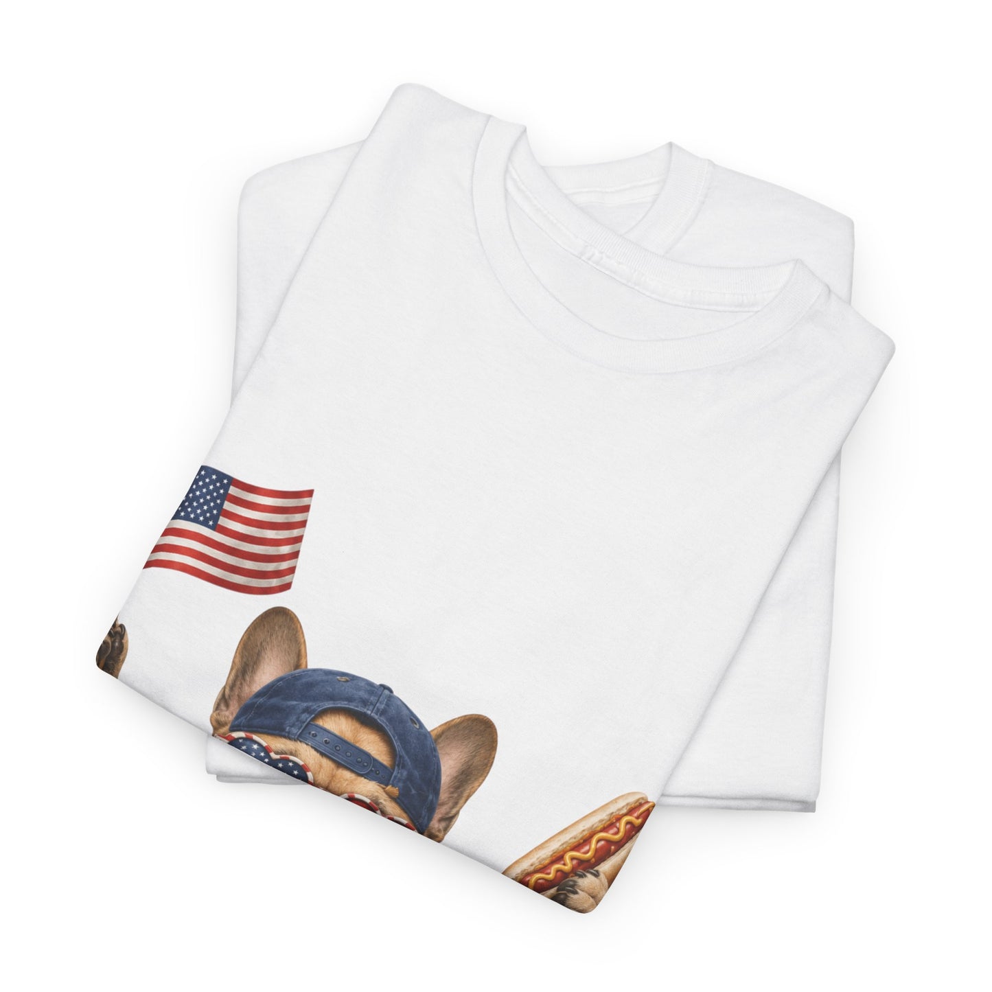 Patriotic French Bulldog Shirt, Funny Frenchie 4th of July Tee, American Flag Dog Shirt, Hot Dog French Bulldog Gift, USA Dog Lover Shirt