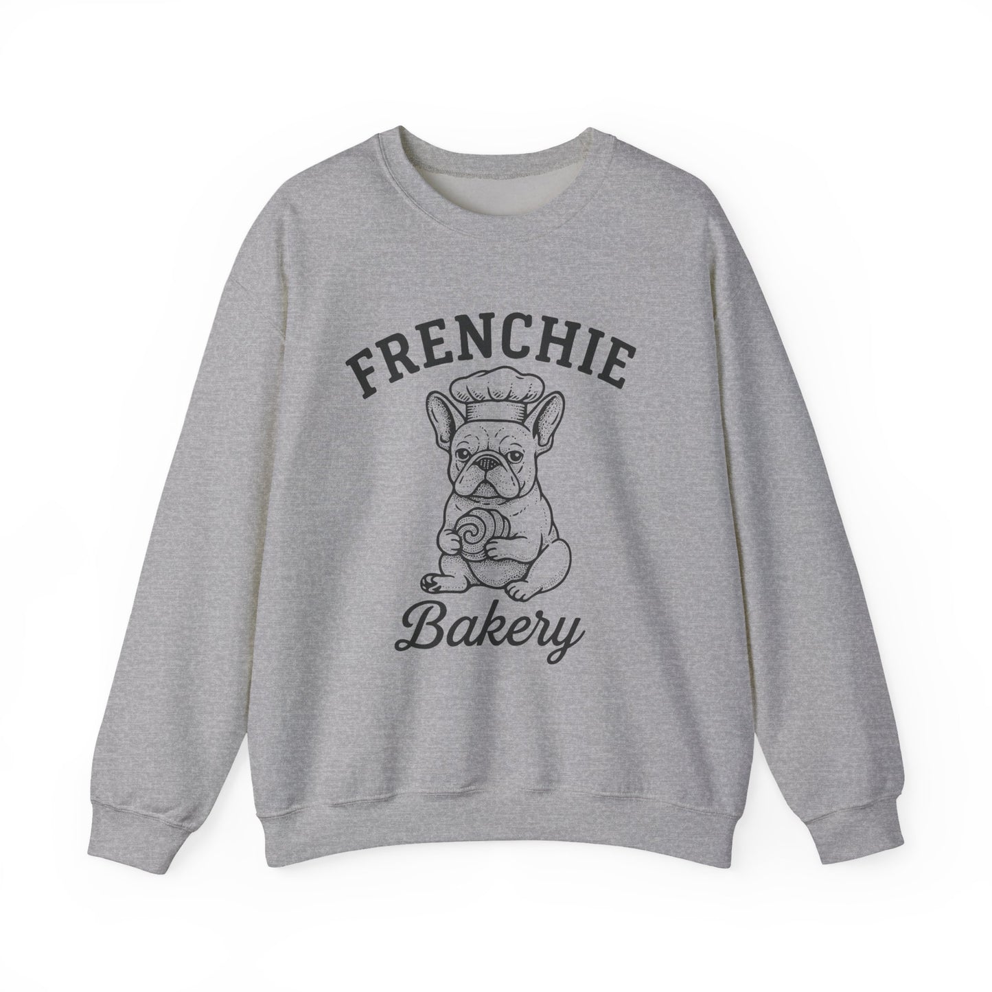 Frenchie Bakery Sweatshirt – Cozy French Bulldog Chef Crewneck, Funny Dog Lover Gift, Vintage Bakery-Inspired Frenchie Sweater
