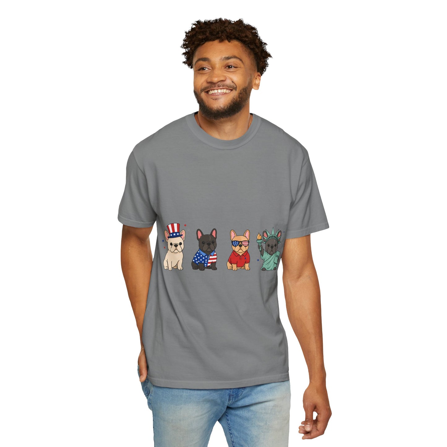 Patriotic French Bulldog Shirt, 4th of July Frenchie Tee, American Frenchie Shirt, USA Dog Lover Shirt, Independence Day French Bulldog Tee, Patriotic Dog Shirt, July Fourth Gift