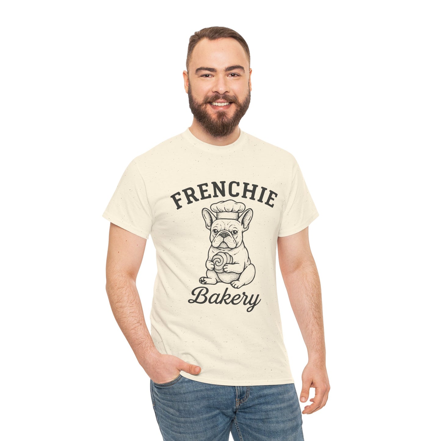 Frenchie Bakery T-Shirt French Bulldog Chef Tee, Cute Dog Lover Gift, Vintage Frenchie Café Graphic