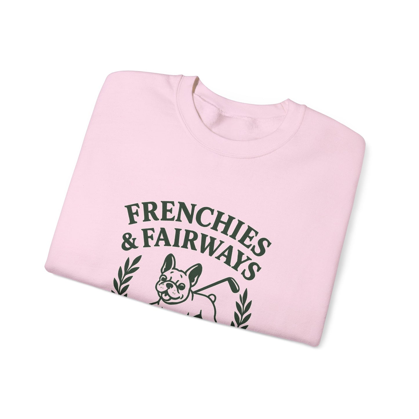 Frenchies & Fairways Sweatshirt | Golf Inspired French Bulldog Pullover | Country Club Retro Crewneck | Dog Lover Golf Gift Sweater