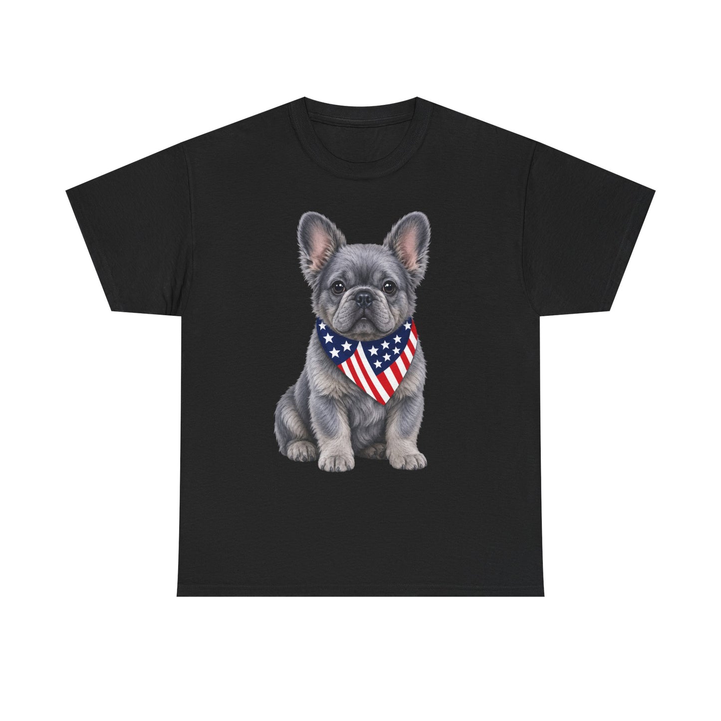 Patriotic Fluffy French Bulldog Shirt, Fluffy Frenchie American Flag Tee, Fourth of July Dog Lover Shirt, USA Fluffy Frenchie Gift