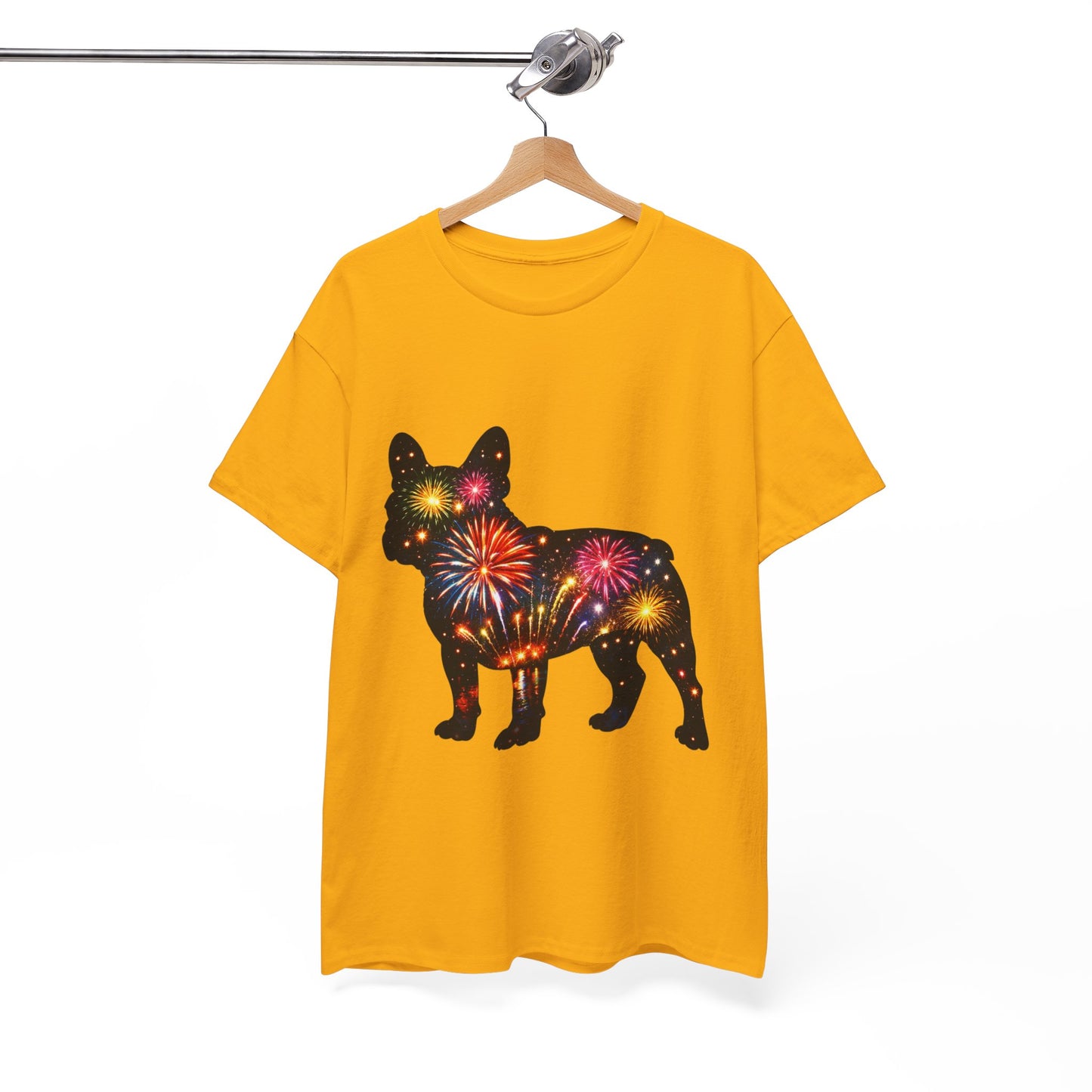 Patriotic French Bulldog Shirt, Fireworks Frenchie Tee, Fourth of July Dog Lover Shirt, Independence Day French Bulldog Gift, USA Dog Tee