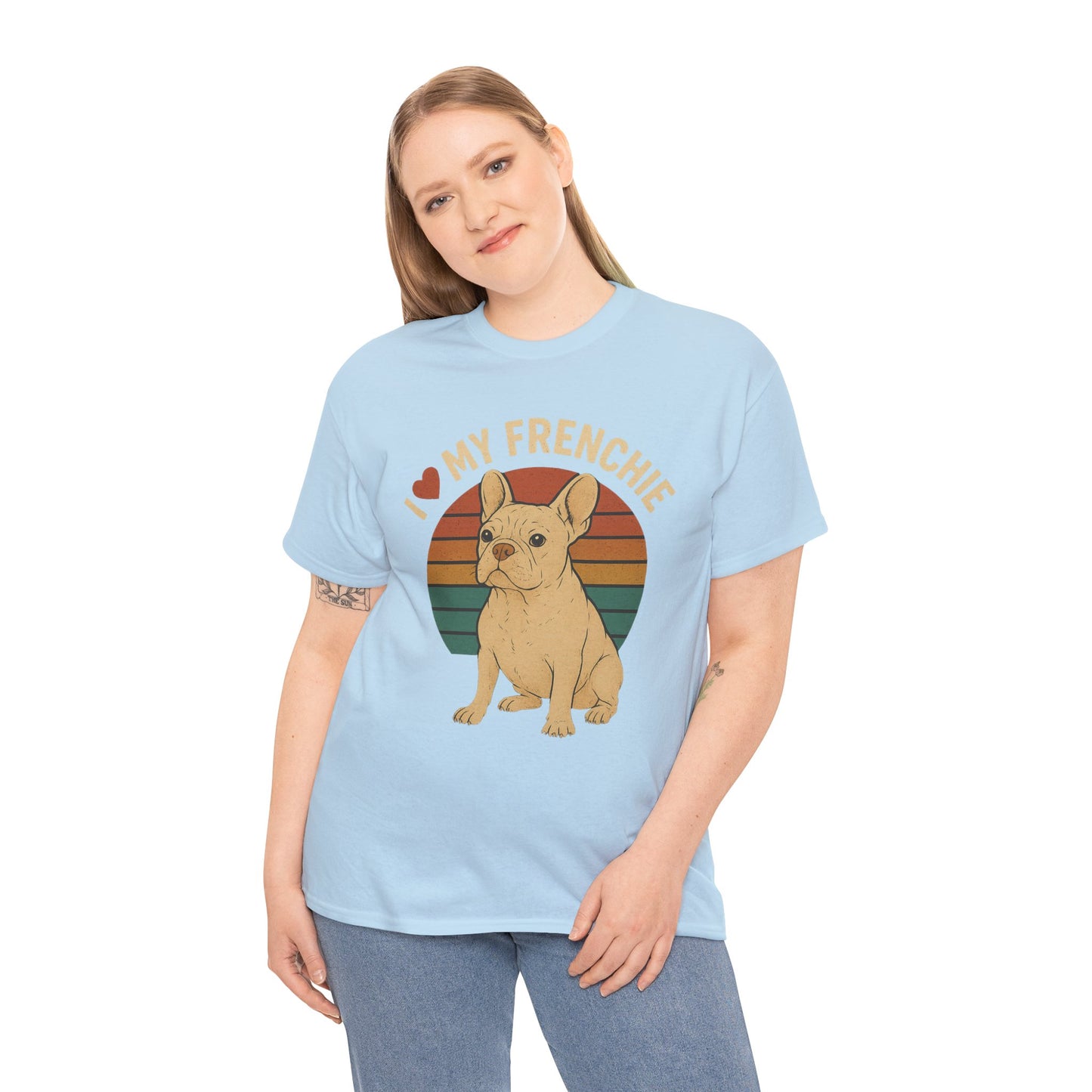 I Love My Frenchie T-Shirt | Retro Cream French Bulldog Tee | Cute Dog Mom Gift | Vintage Frenchie Lover Shirt | Soft Unisex Graphic Top