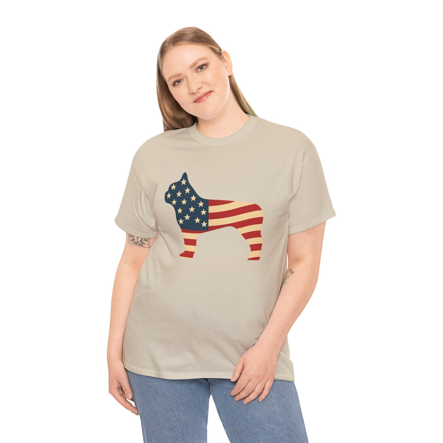 Patriotic French Bulldog T-Shirt | American Flag Frenchie Tee | USA Dog Lover Shirt | 4th of July French Bulldog Gift for Dog Moms & Dads