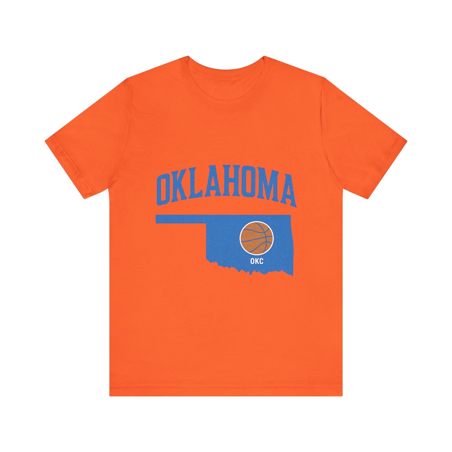 Oklahoma Basketball T-Shirt | OKC State Outline Tee | Blue and Orange Game Day Shirt | Retro Oklahoma Sports Graphic Top
