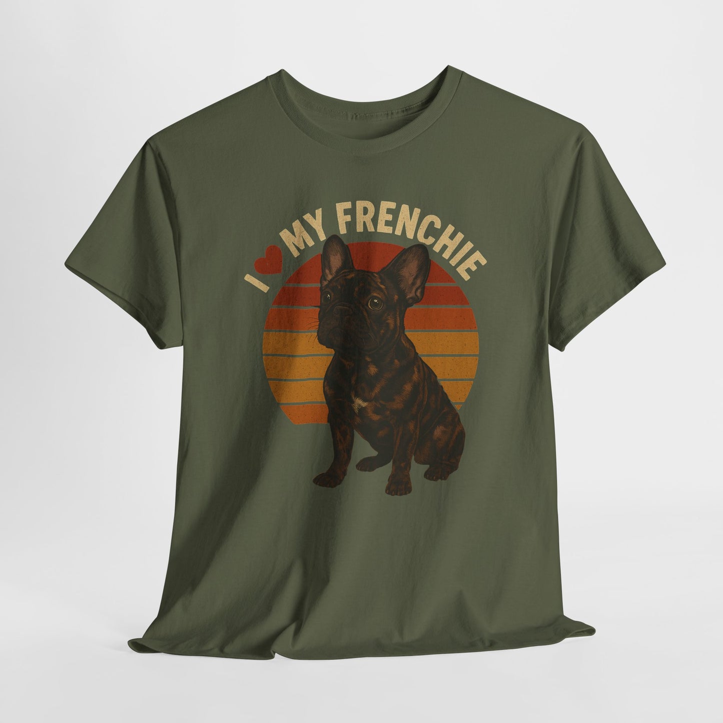 I Love My Frenchie T-Shirt | Merle French Bulldog Retro Tee | Vintage Dog Lover Shirt | Frenchie Mom & Dad Gift