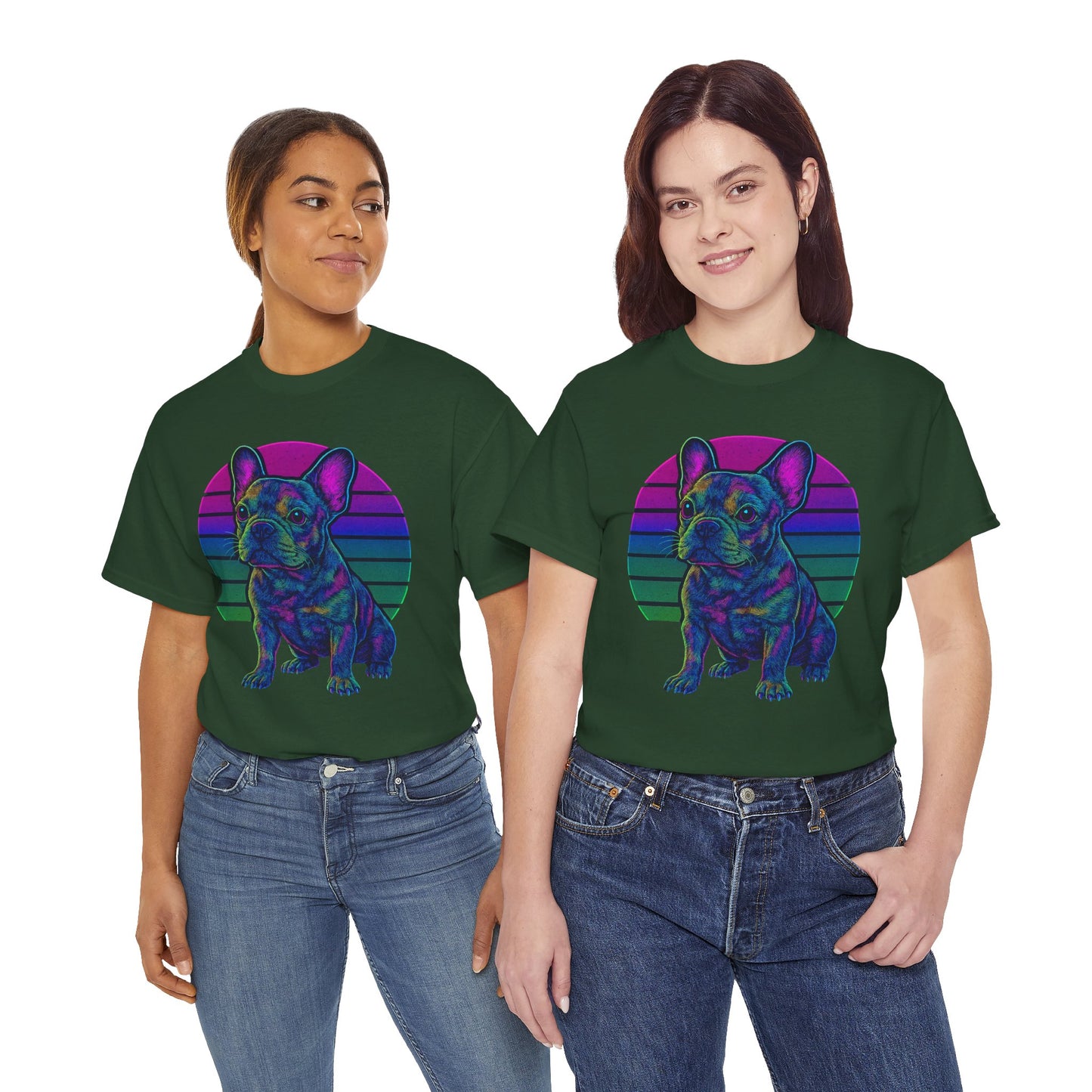 Neon French Bulldog T-Shirt | Retro 80s Frenchie Tee | Colorful Dog Lover Shirt | Electric Frenchie Gift for Men & Women
