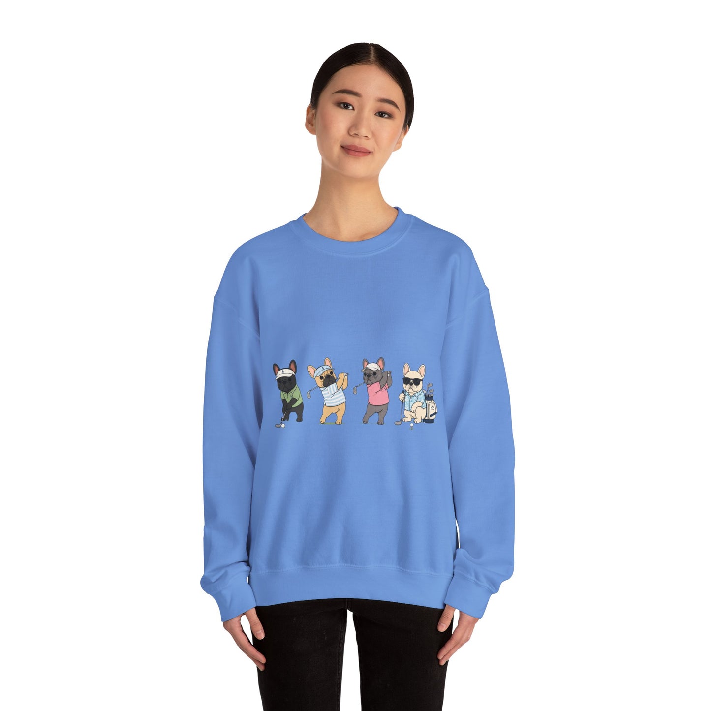 Frenchie Golf Sweatshirt, French Bulldog Golf Crewneck, Funny Golf Dog Sweatshirt, Golf Lover Gift, Country Club Frenchie Pullover