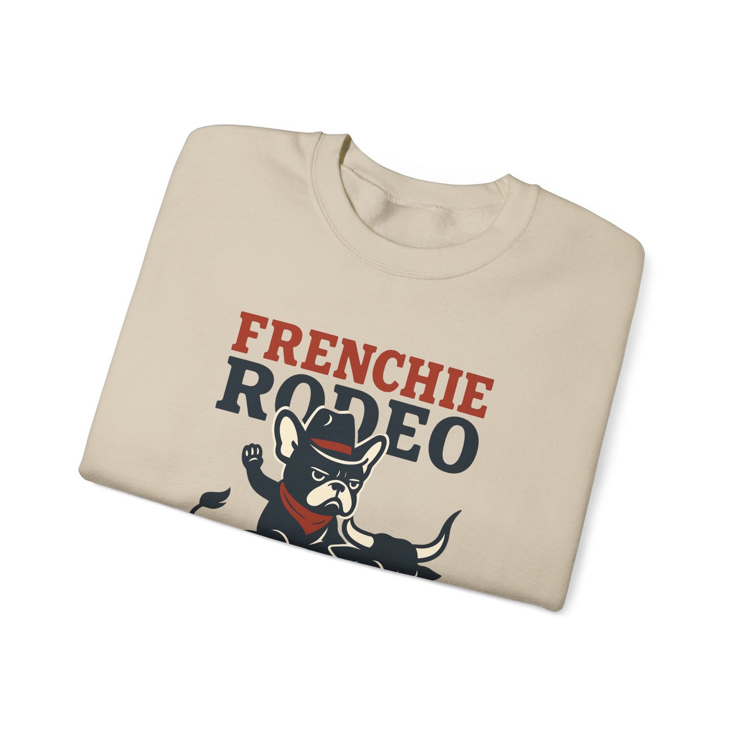 Frenchie Rodeo Sweatshirt – Cowboy French Bulldog Crewneck, Western Dog Lover Gift, Funny Rodeo Pullover for Pet Moms & Dads