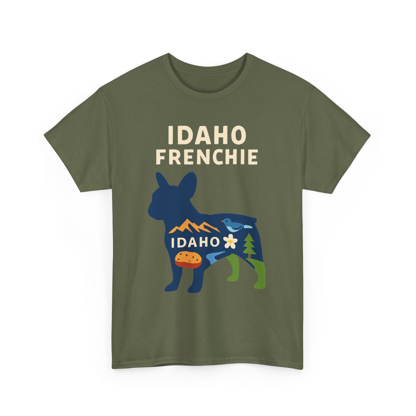 Idaho Frenchie T-Shirt | Idaho Dog Lover Tee | French Bulldog State Shirt | Idaho Gift for Frenchie Owners | Cute Frenchie Graphic Tee