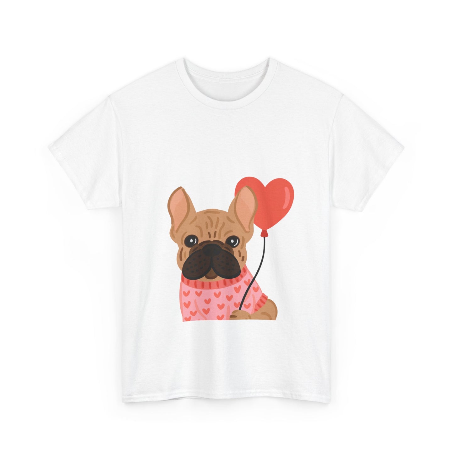 Valentine French Bulldog Shirt, Cute Frenchie Heart Balloon Tee, French Bulldog Valentine Gift, Dog Mom Valentine’s Shirt, Frenchie Love Tee