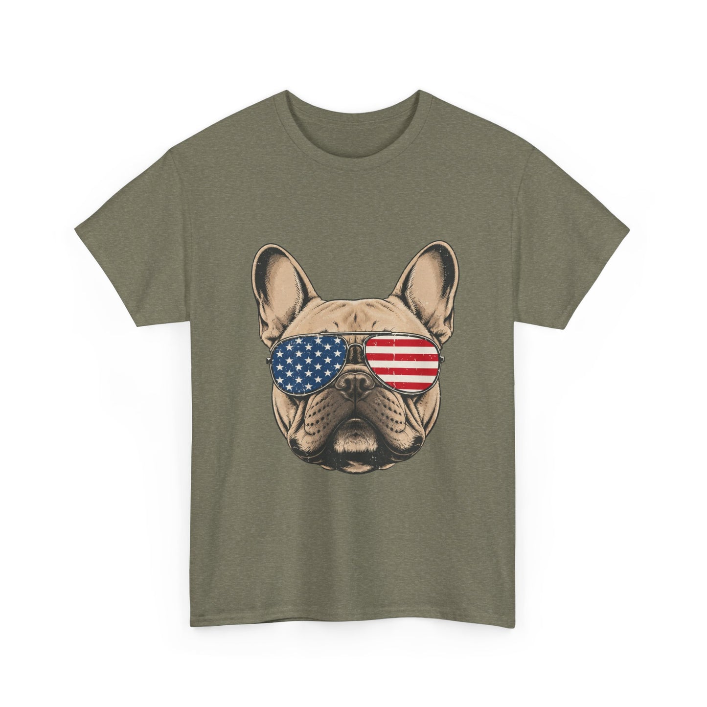 Patriotic French Bulldog Shirt, American Flag Sunglasses Frenchie Tee, Fourth of July Dog Lover Shirt, USA French Bulldog Gift
