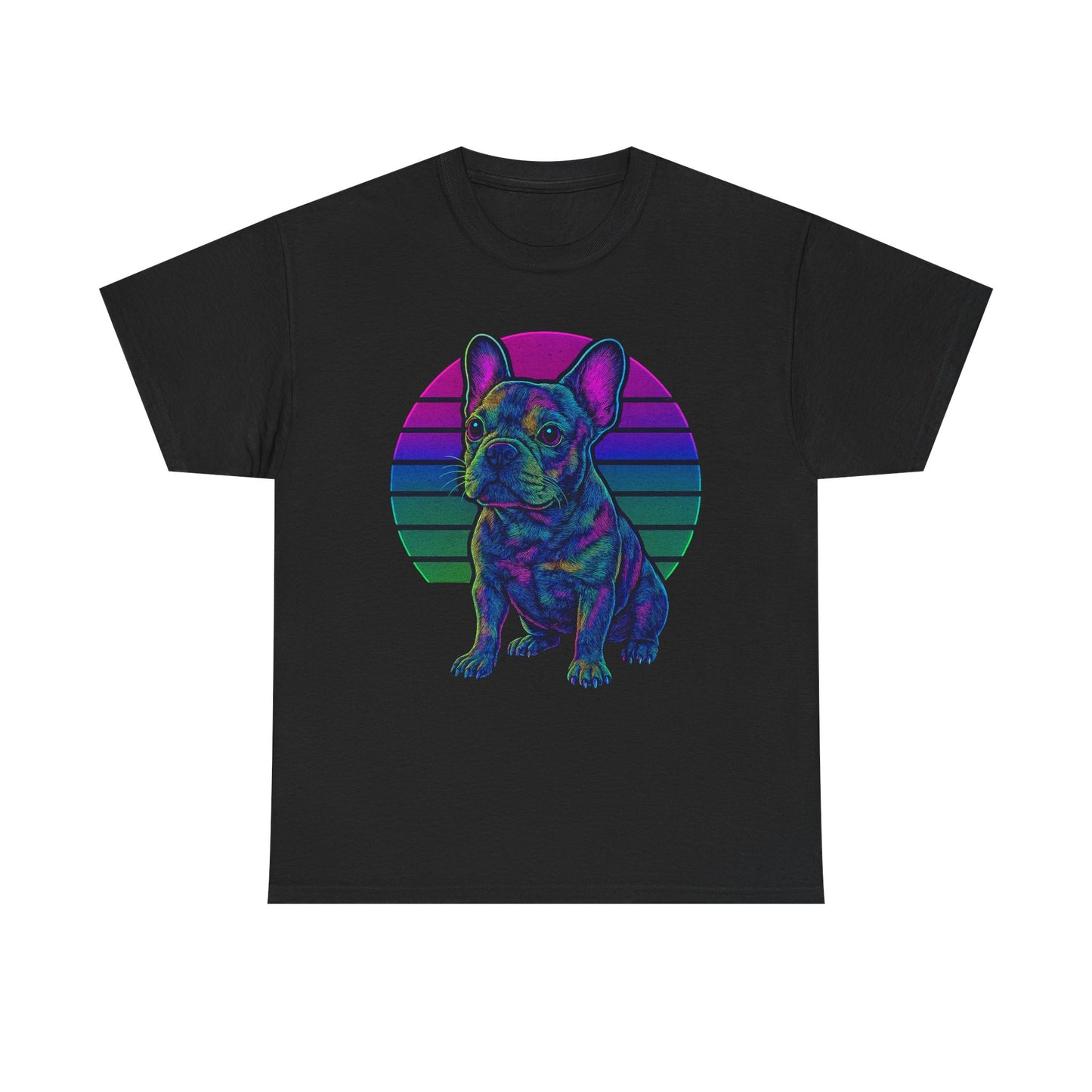 Neon French Bulldog T-Shirt | Retro 80s Frenchie Tee | Colorful Dog Lover Shirt | Electric Frenchie Gift for Men & Women