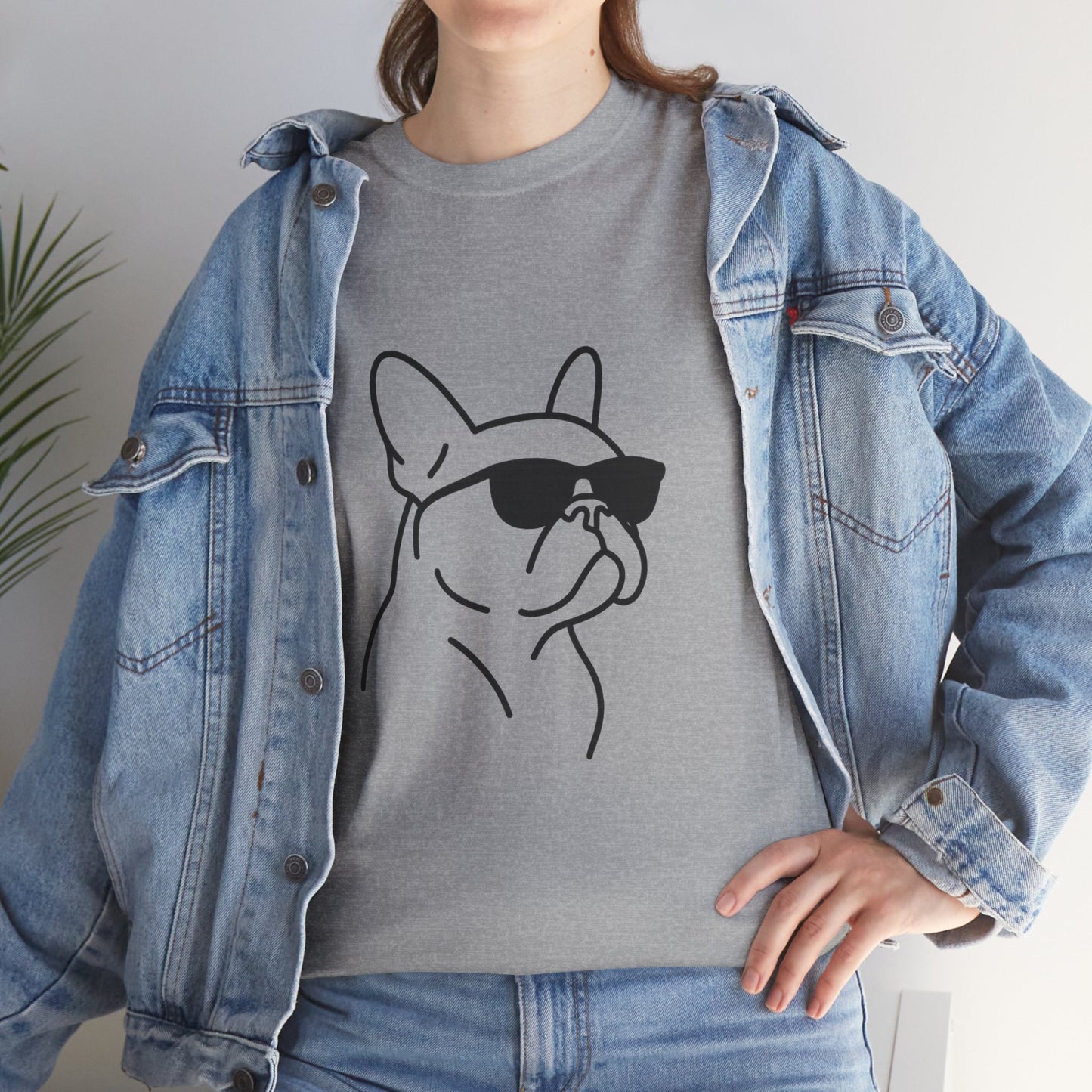Cool Frenchie Line Art T-Shirt | Minimalist French Bulldog Tee | Dog Lover Gift | Frenchie Mom Shirt | Cute Pet Outline Graphic Tee