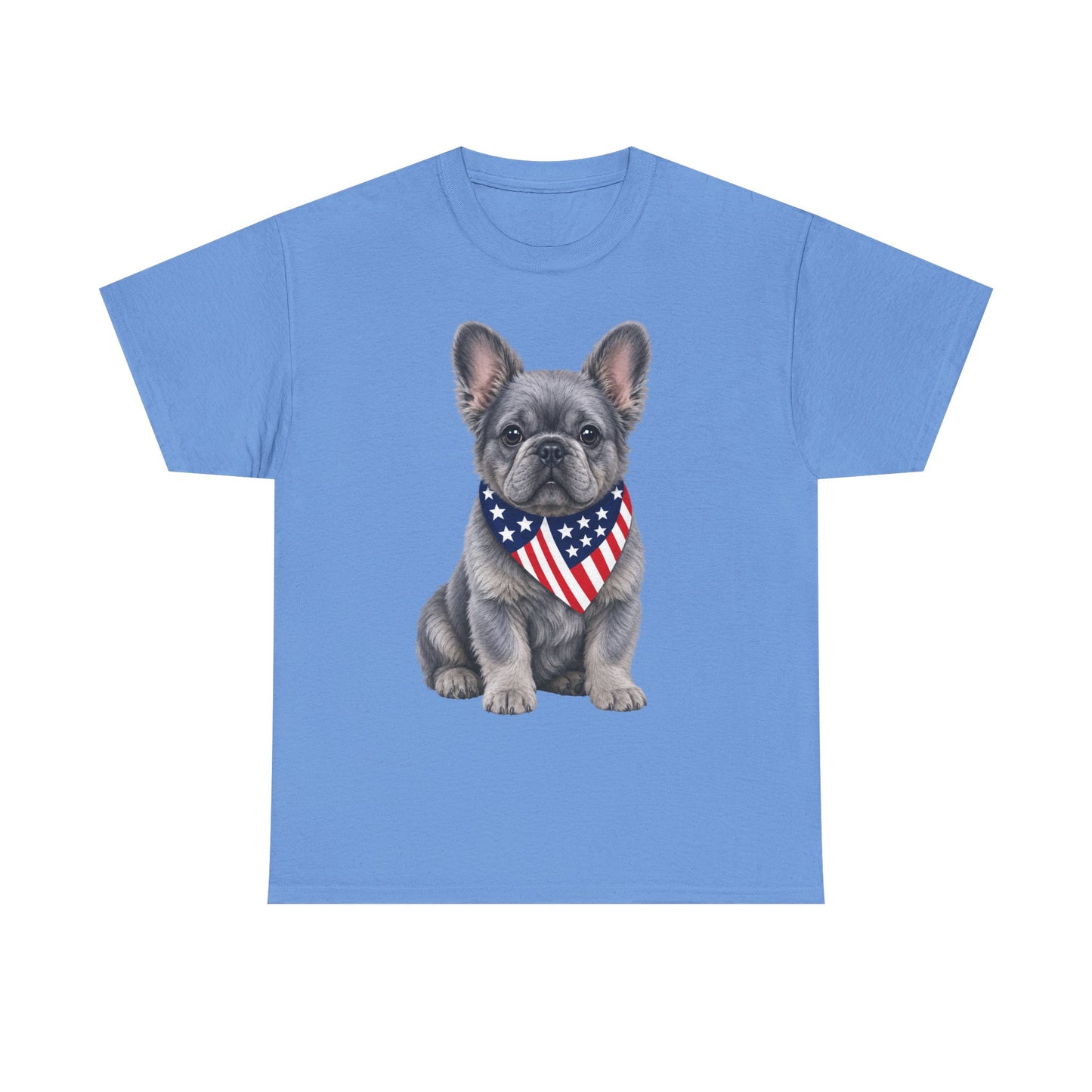 Patriotic Fluffy French Bulldog Shirt, Fluffy Frenchie American Flag Tee, Fourth of July Dog Lover Shirt, USA Fluffy Frenchie Gift