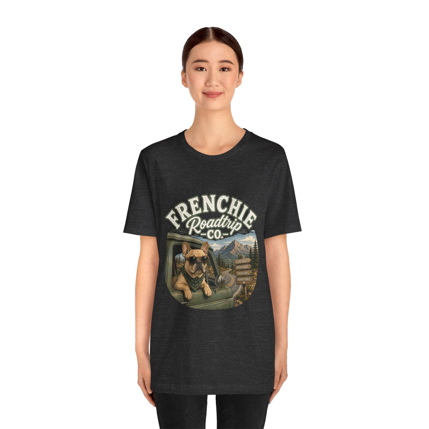Frenchie Roadtrip Co Shirt, French Bulldog Road Trip Tee, Adventure Frenchie Shirt, Camping Dog Shirt, Travel Lover Gift, Vintage French Bulldog Tee, Outdoor Dog Apparel
