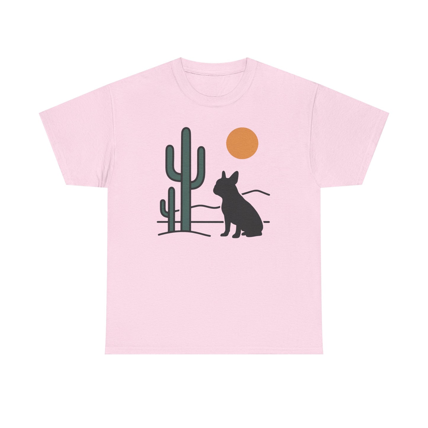 Desert Frenchie T-Shirt | Minimalist Cactus Dog Tee | French Bulldog Desert Sunset Shirt | Pet Lover Gift | Modern Graphic Dog Mom Tee